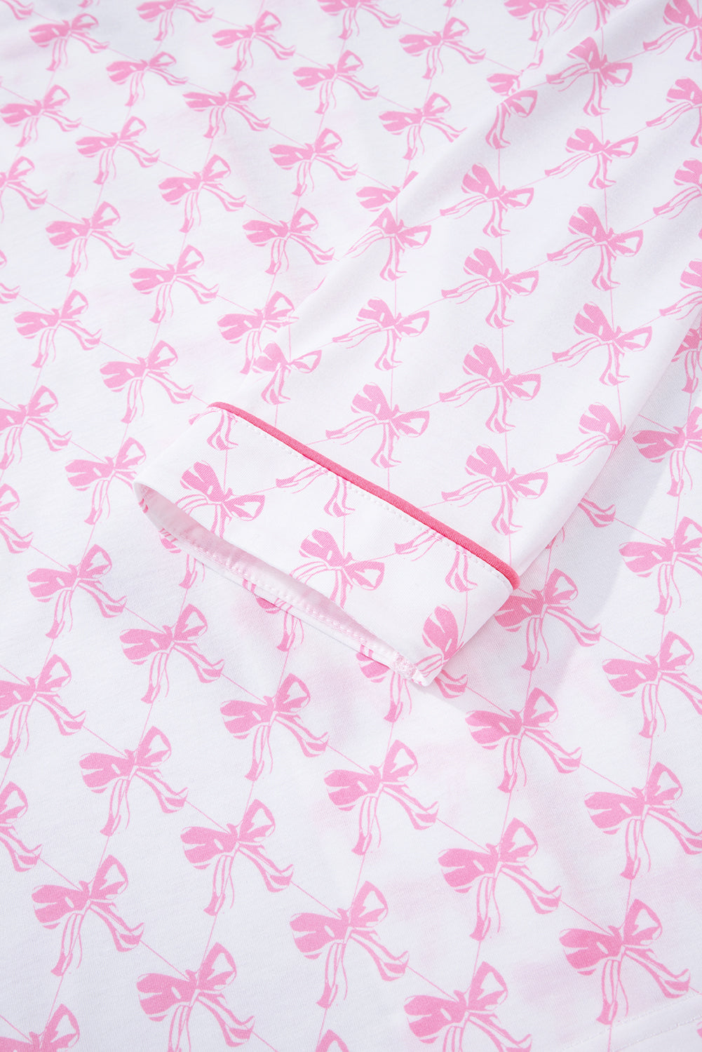 Bow Shirt and Pants Pajama Set