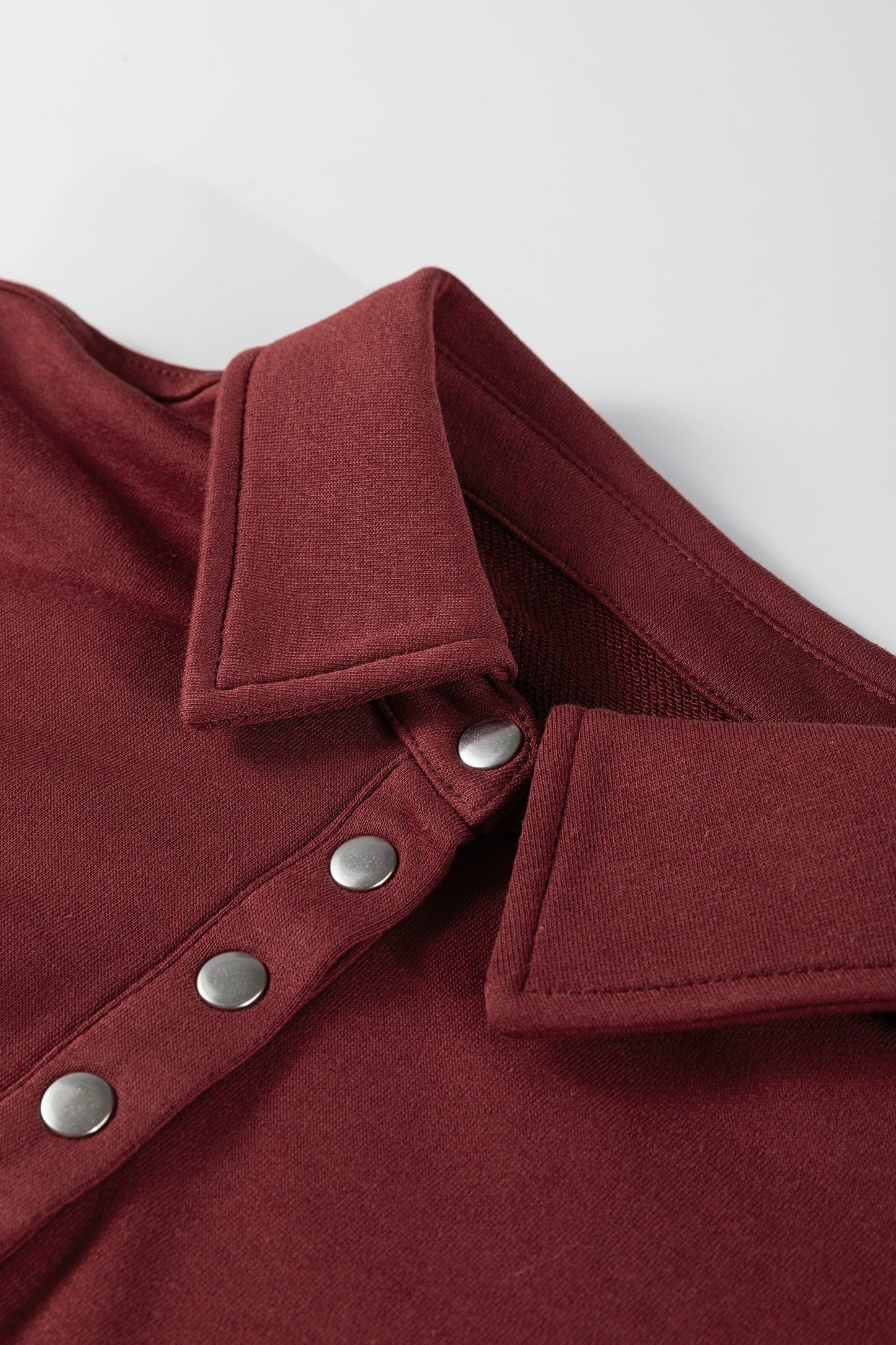 Colorblock Snap Button Polo Collar Oversize Hoodie