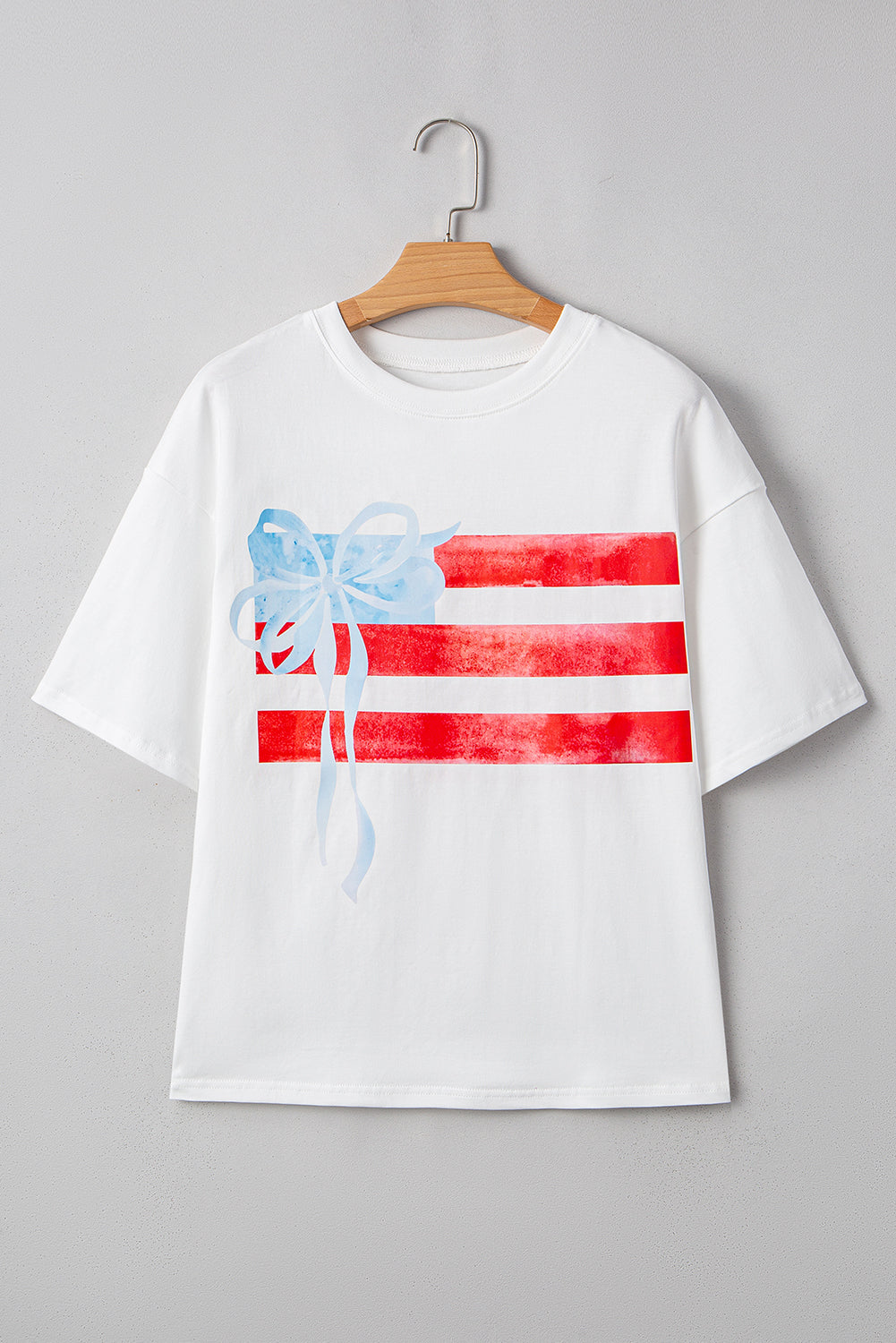 Flag Bow Graphic Crewneck Tee