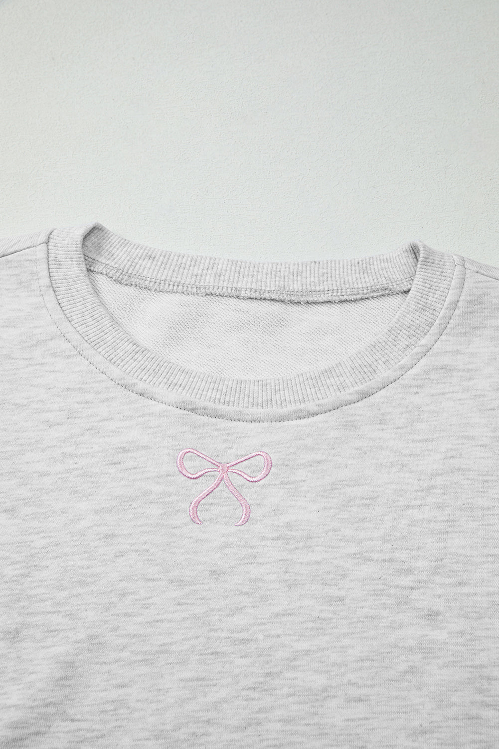 Bow Embroidered Pullover and Shorts Set