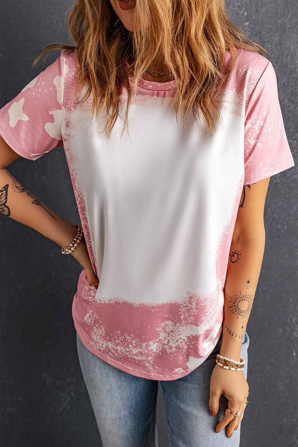 Tie Dye Bleached Short Sleeve T-Shirt