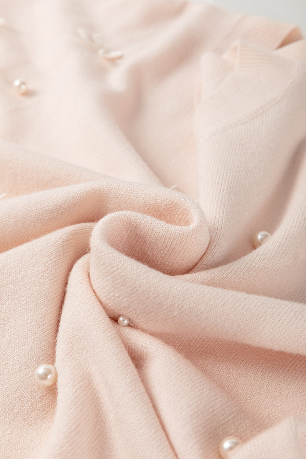 Bow Pearl Embellished Dolman Short Sleeve Sweater