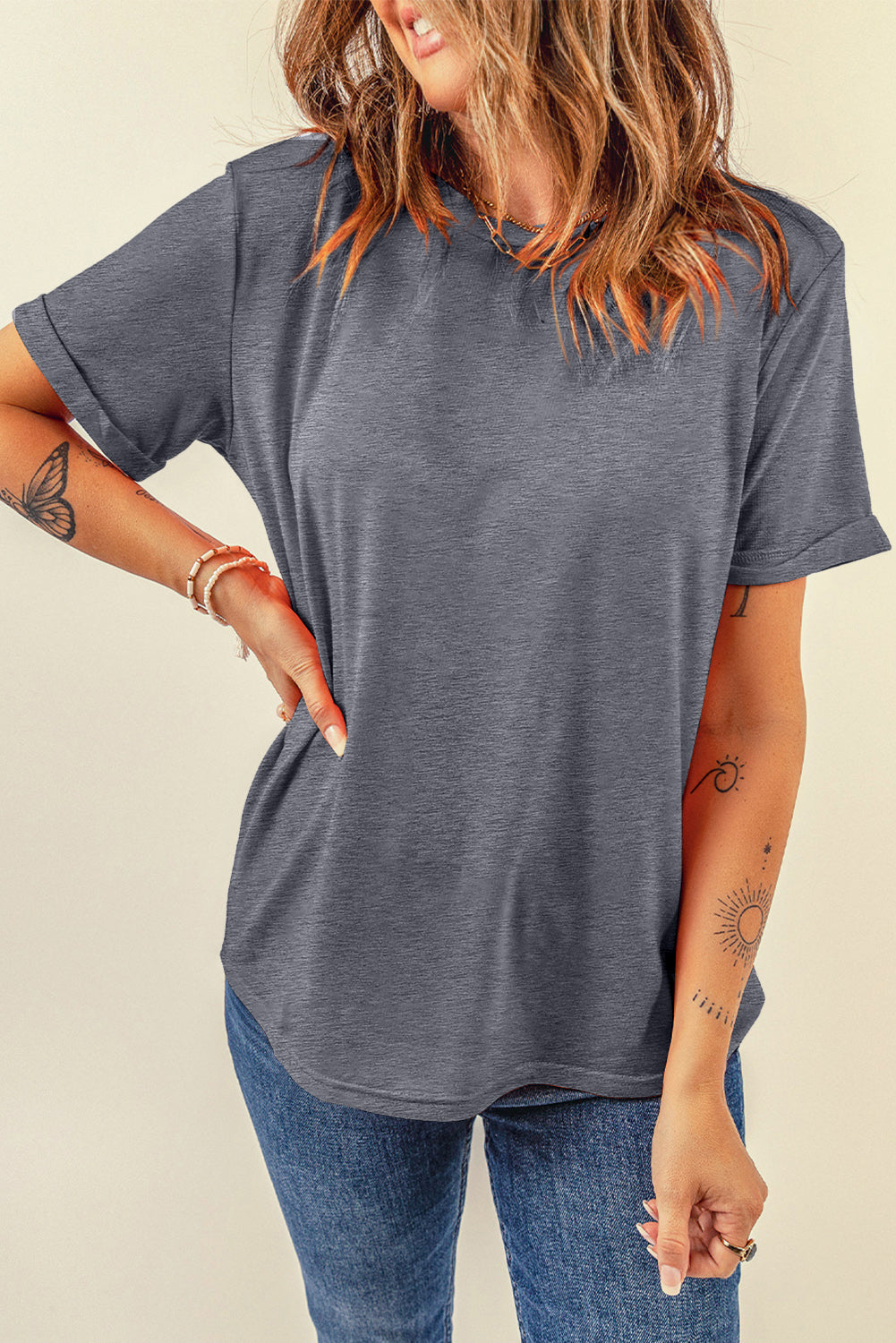 Plain Crew Neck Tee