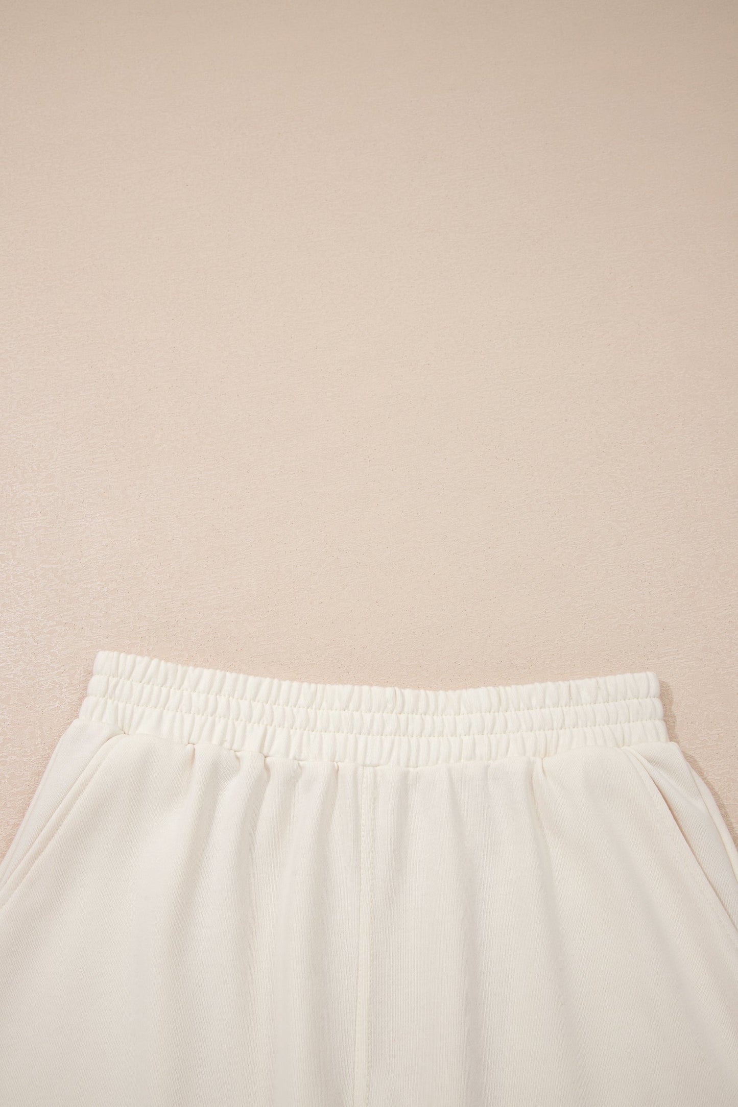 Solid Textured Raw Edge Top and Short Set