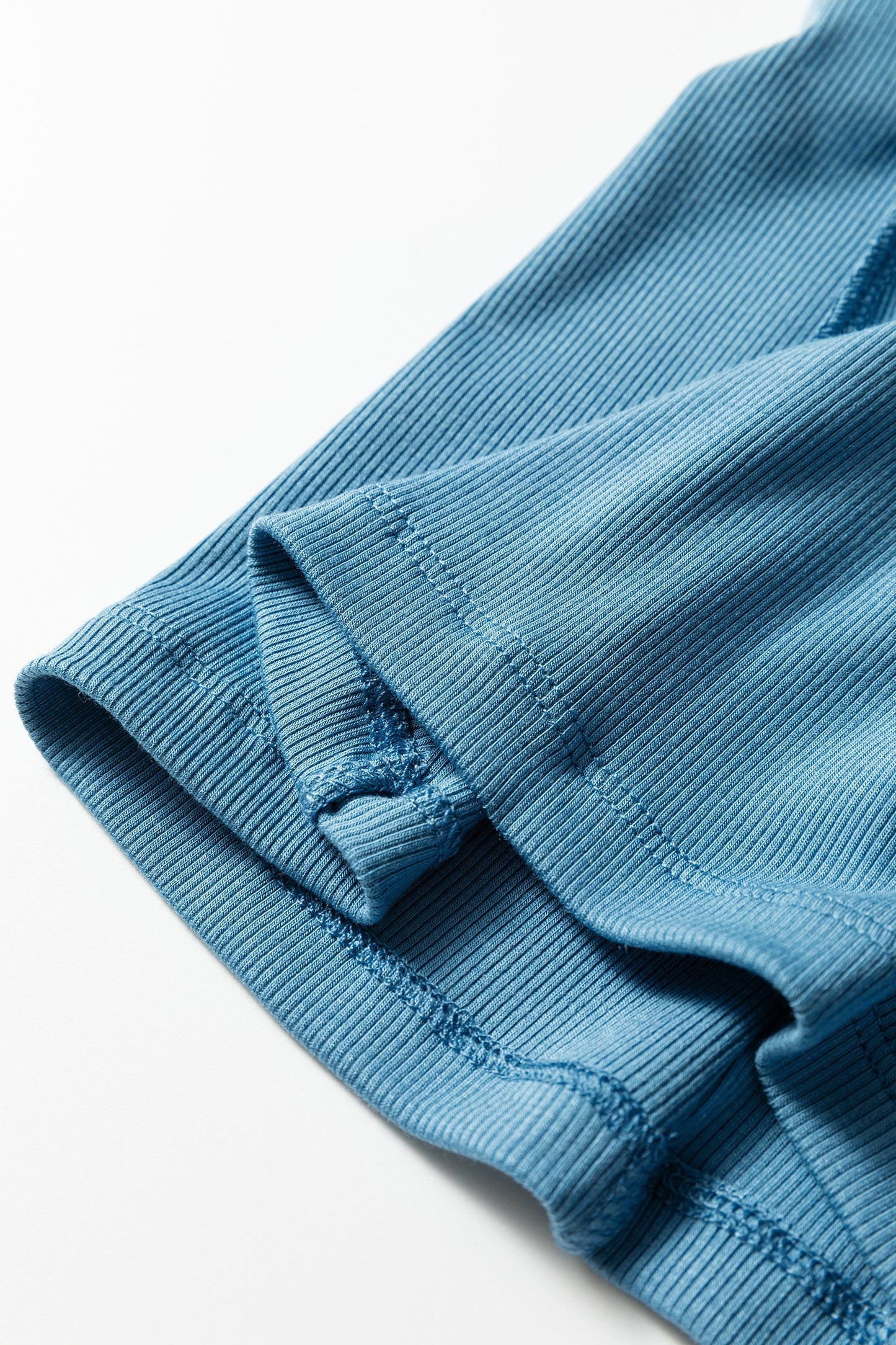 Ribbed Cap Sleeve Crewneck Shirt