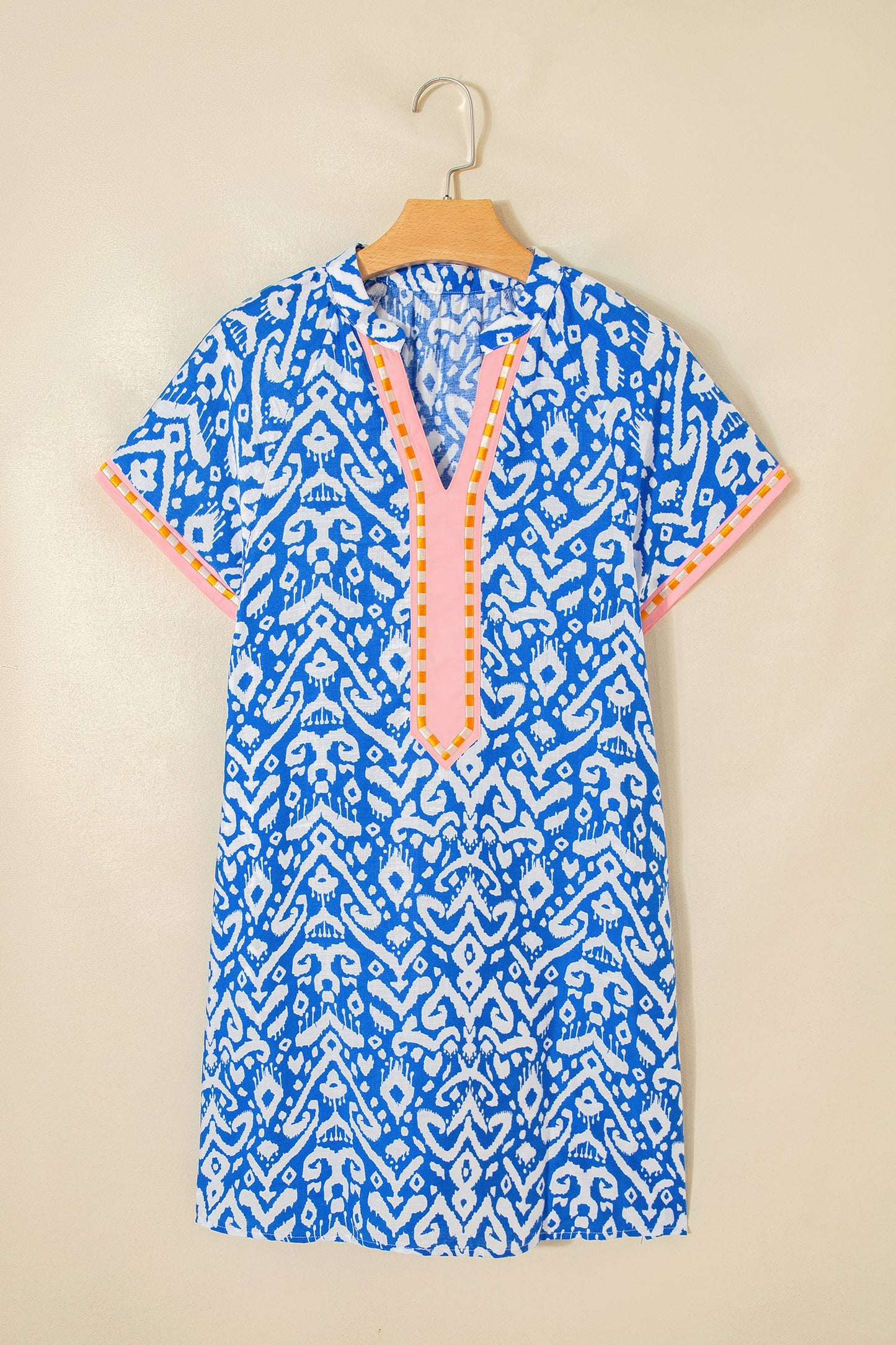 Western Stripe Colorblock Short Sleeve Mini Dress