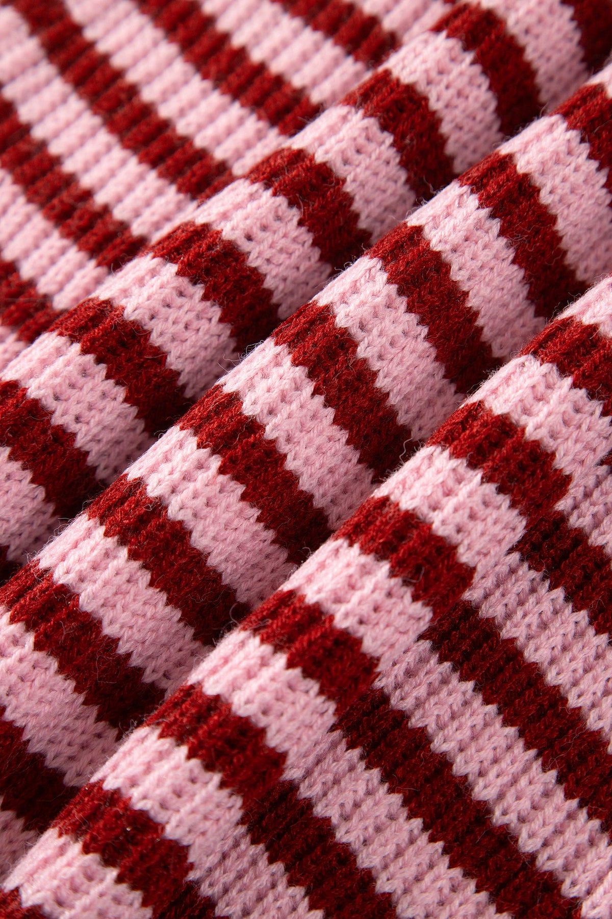 Stripe Mock Neck Drop Shoulder Zip-Up Cardigan