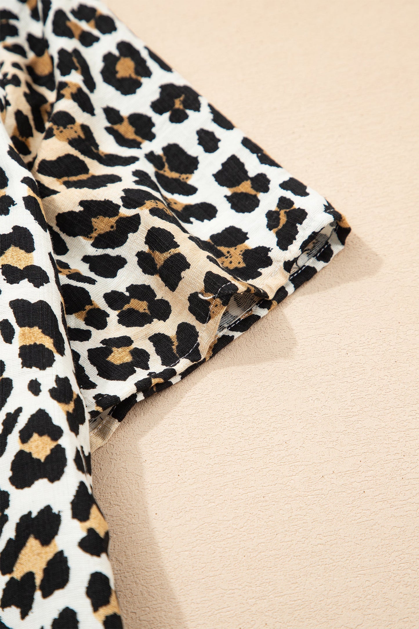 Leopard Half Buttoned Short Sleeve Mini Dress