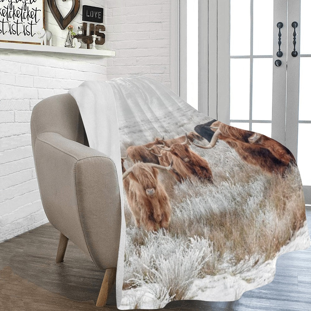 Highland Cow Throw Blanket Ultra-Soft Micro Fleece Blanket 60" x 80" Made in America