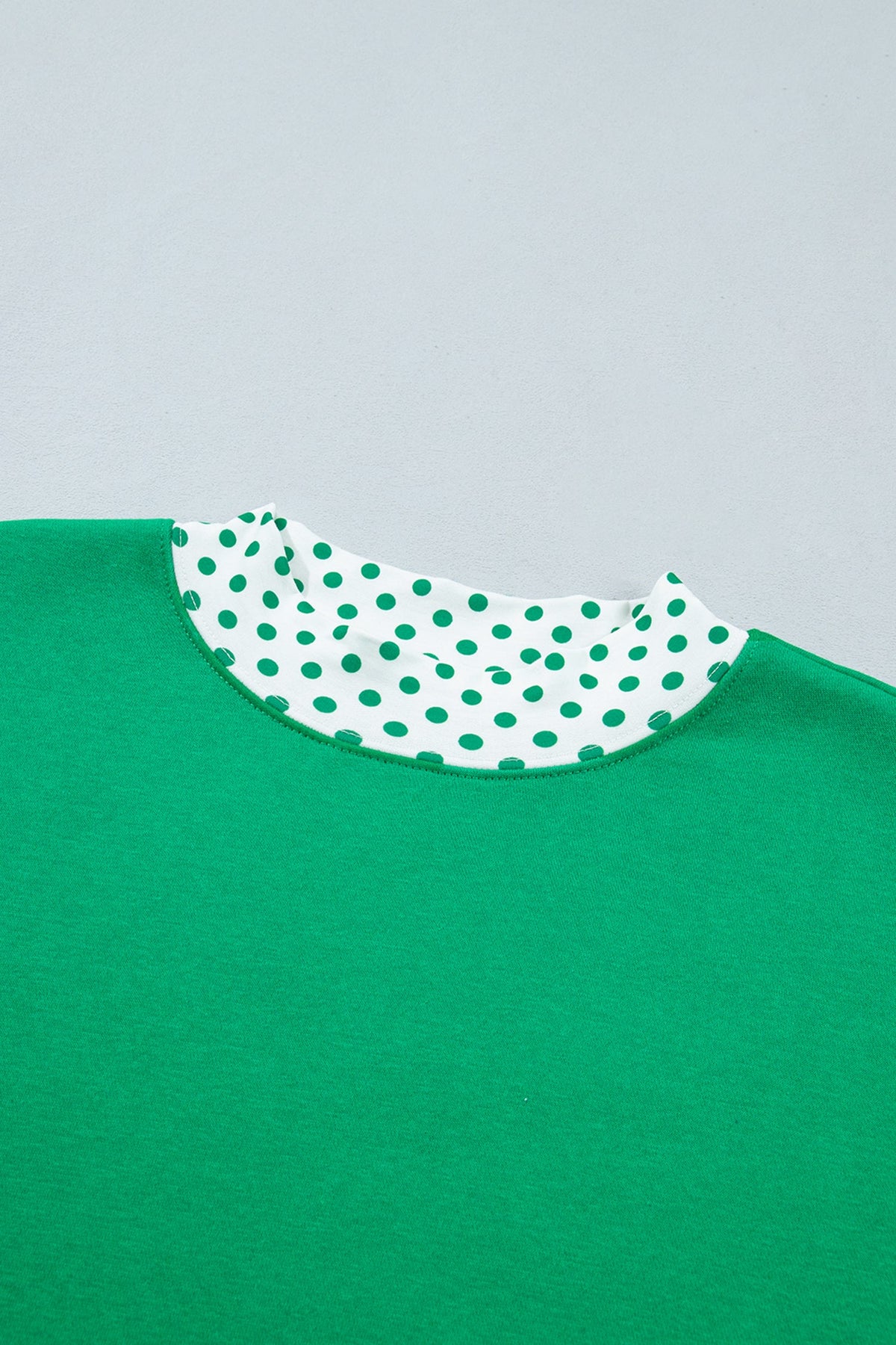 Polka Dot Contrast Trim Sweatshirt & Shorts Set