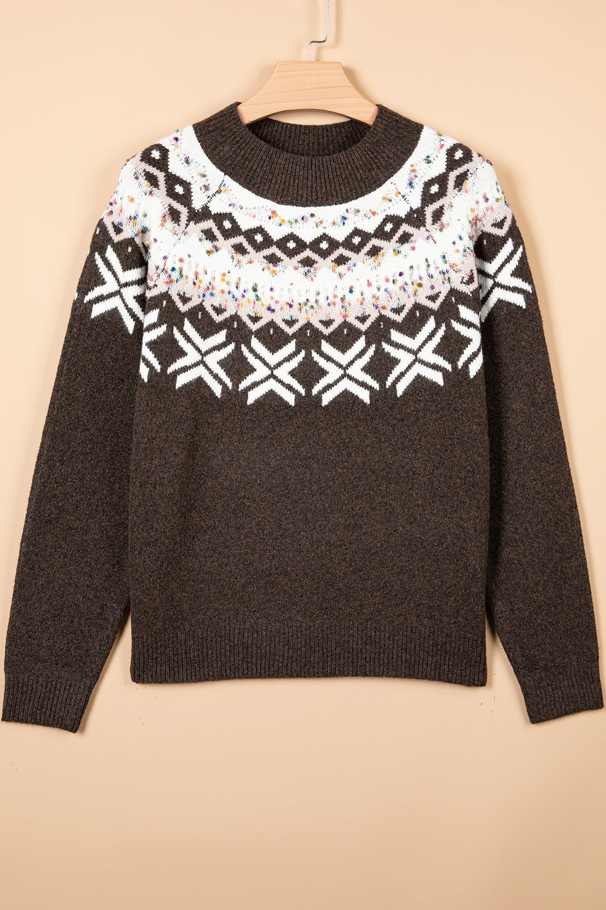 Christmas Geometric Fair Isle Raglan Sweater