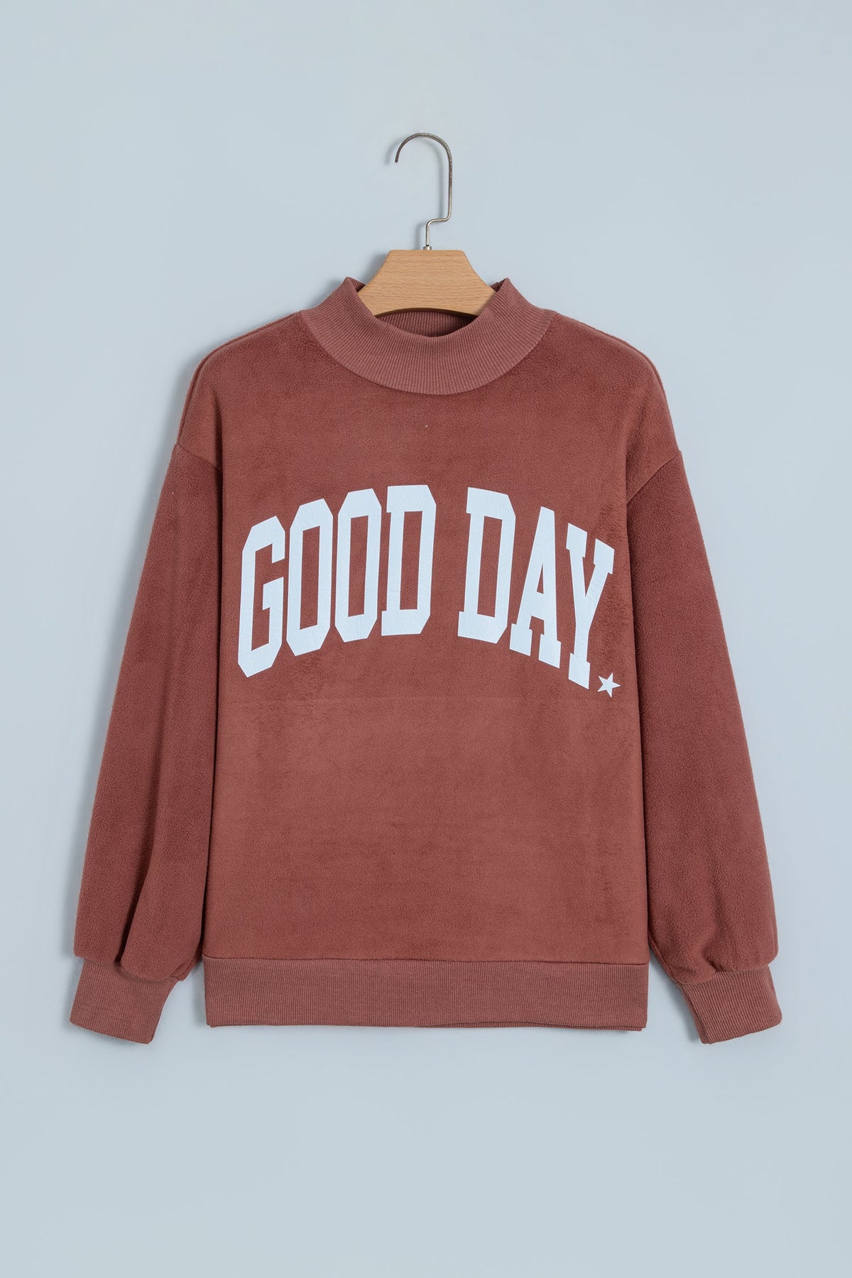 Polka Dot/GOOD DAY Letter Print Reversible Sweatshirt