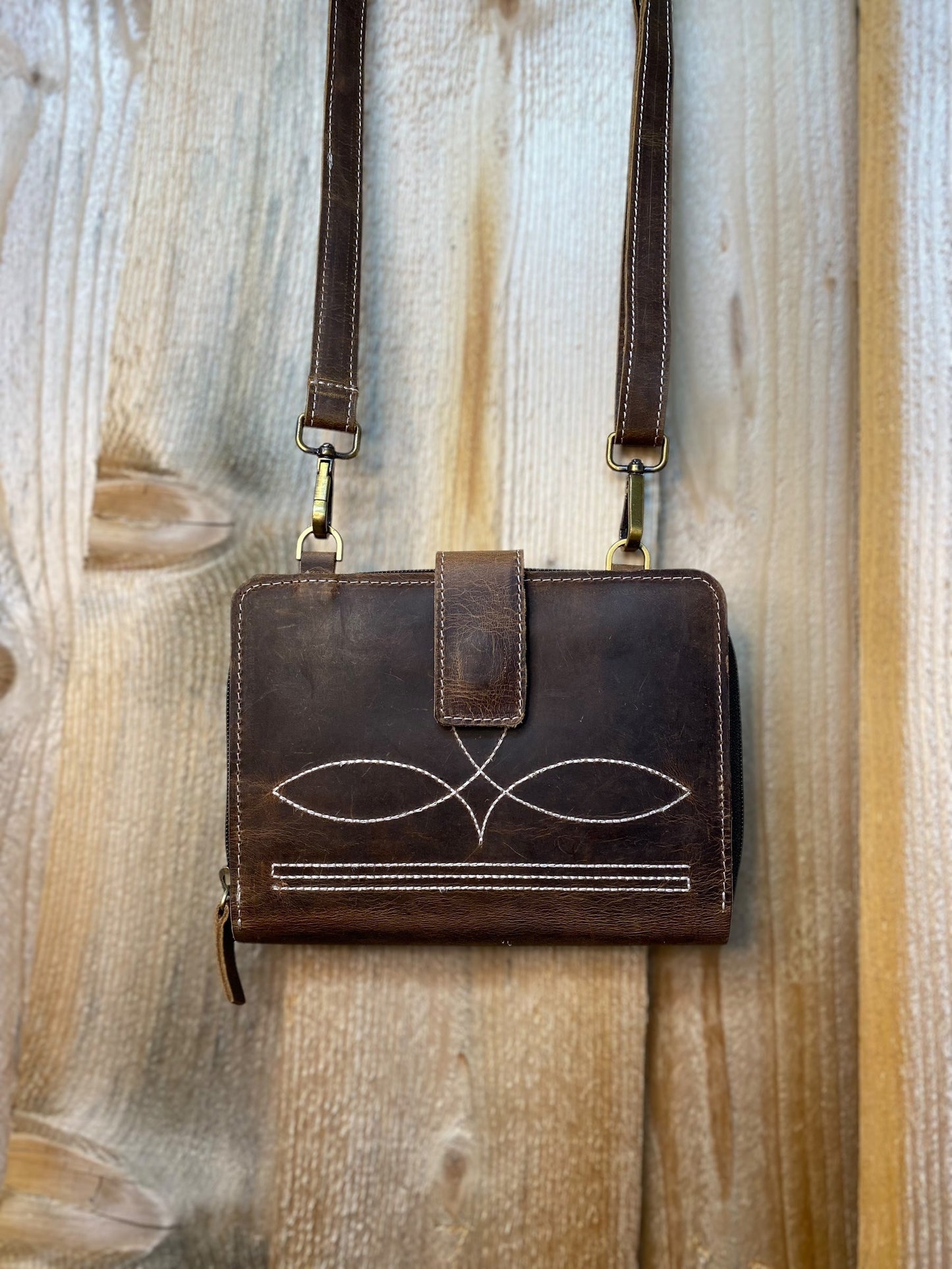 Bootstitch Rustic Leather All Tooled Leather Crossbody