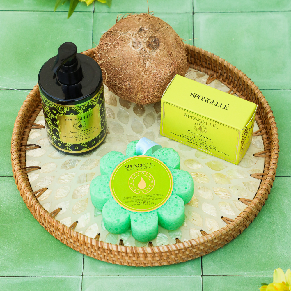 Coconut Verbena Wild Flower, Pedi Buffer, and Body Wash Refill Set