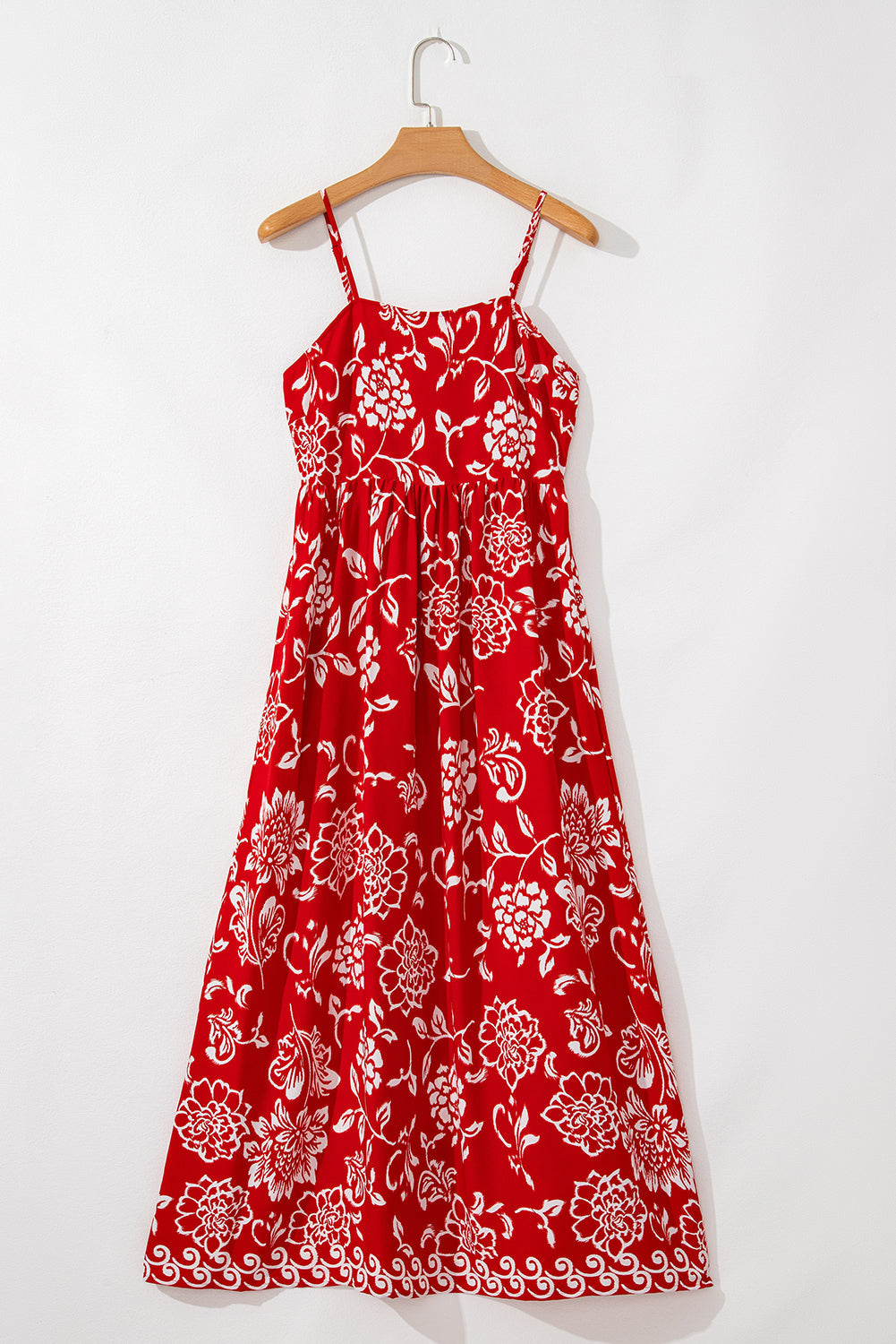 Floral Spaghetti Strap Empire Waist Maxi Dress