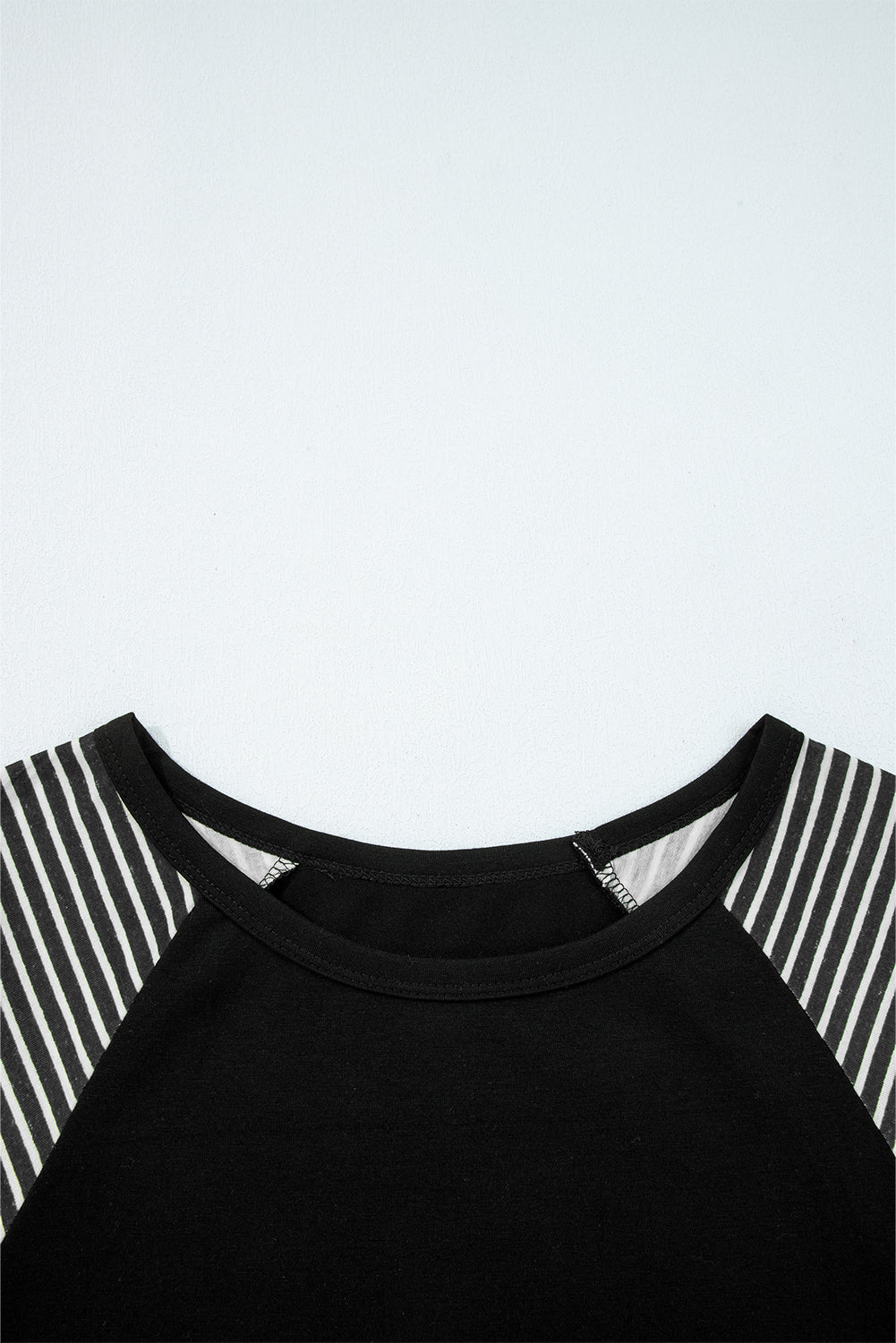 Stripe Patchwork Raglan Long Sleeve Top