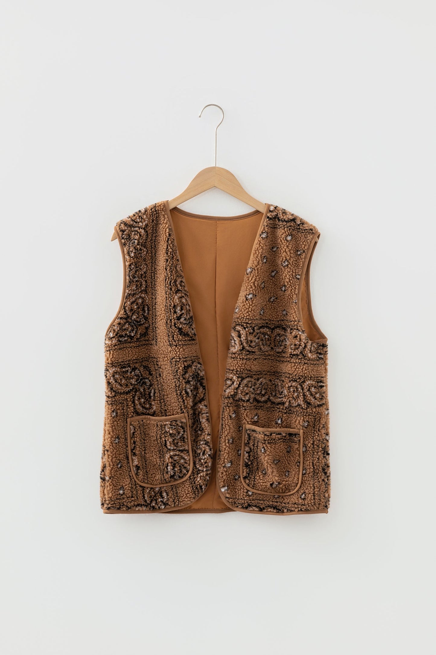 Western Paisley Sherpa Pocketed Vest