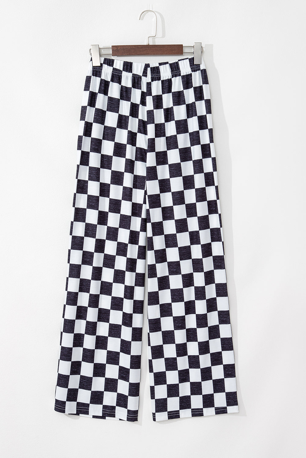 Checker High Waist Wide Leg Pants