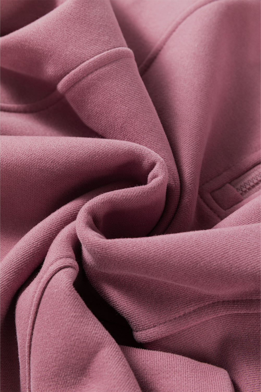 Solid Zipped Neck Drop Shoulder Sweatshirt