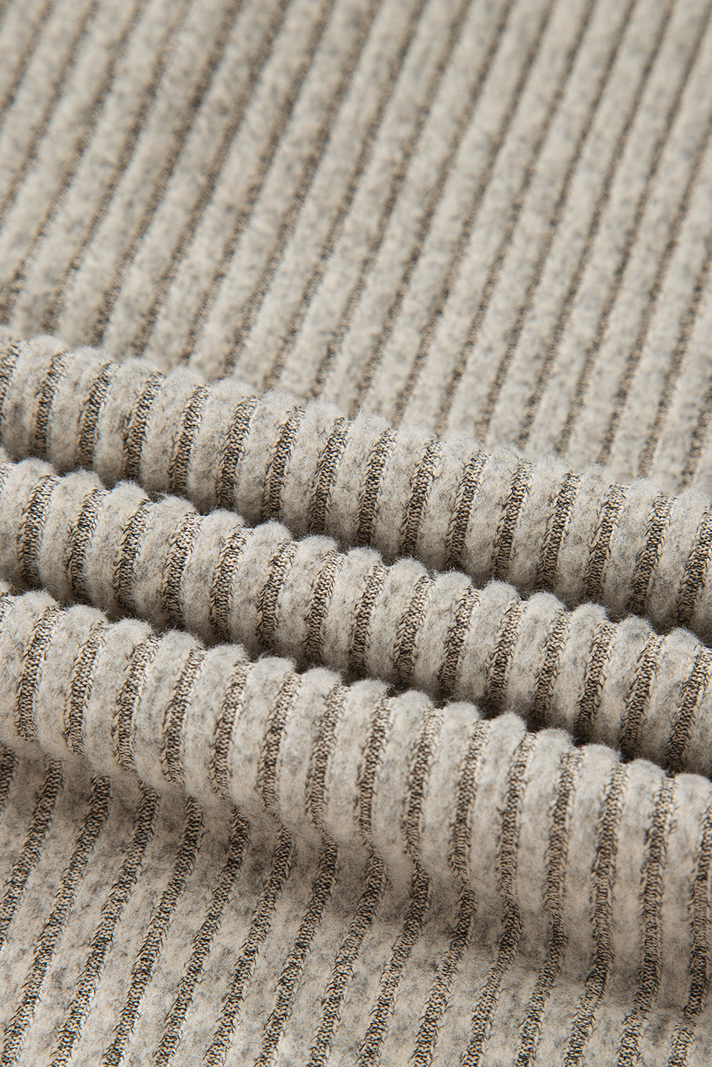 Solid Ribbed Knit Textured Drop Shoulder Henley Top