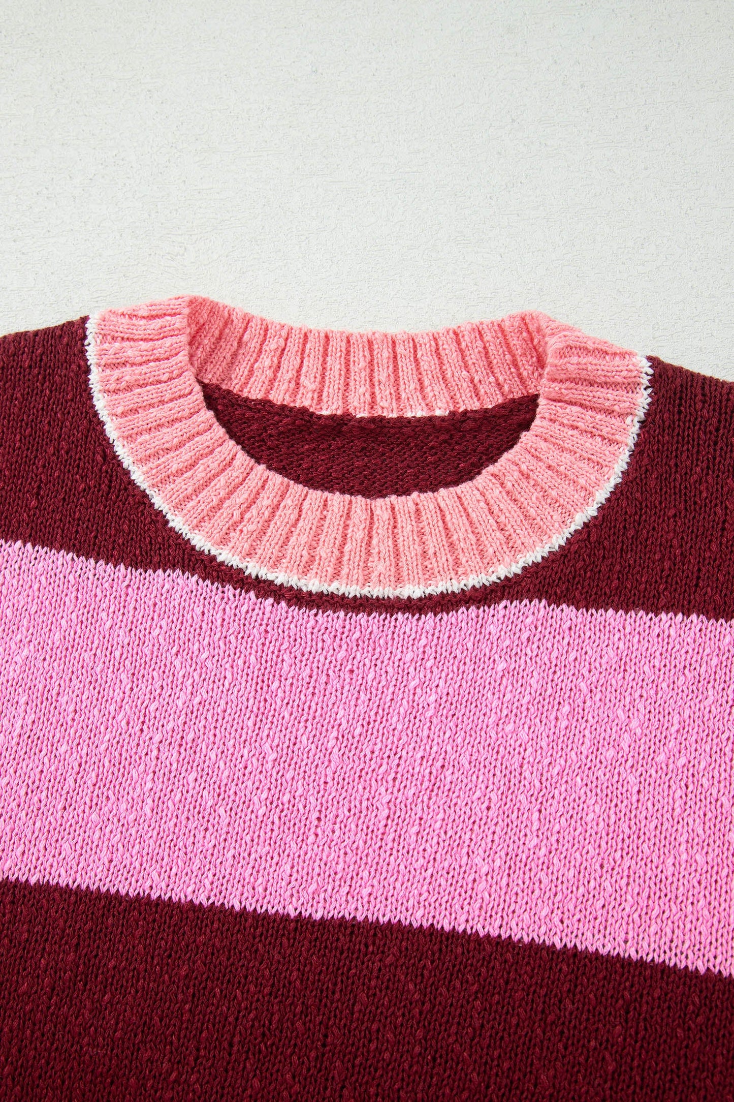Stripe Drop Shoulder Long Sleeve Knit Pullover Sweater