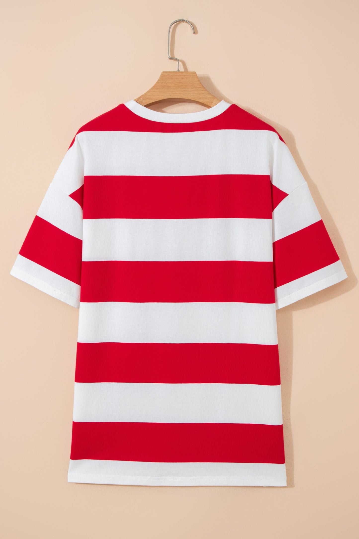 Stripe Colorblock Short Sleeve Oversize Tunic Tee