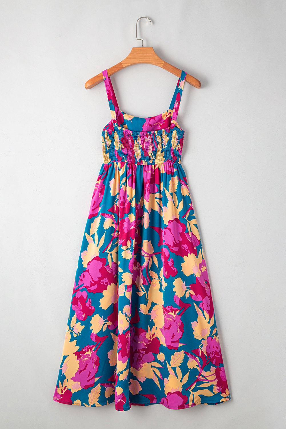 Floral High Waist Sleeveless Flared Maxi Dress