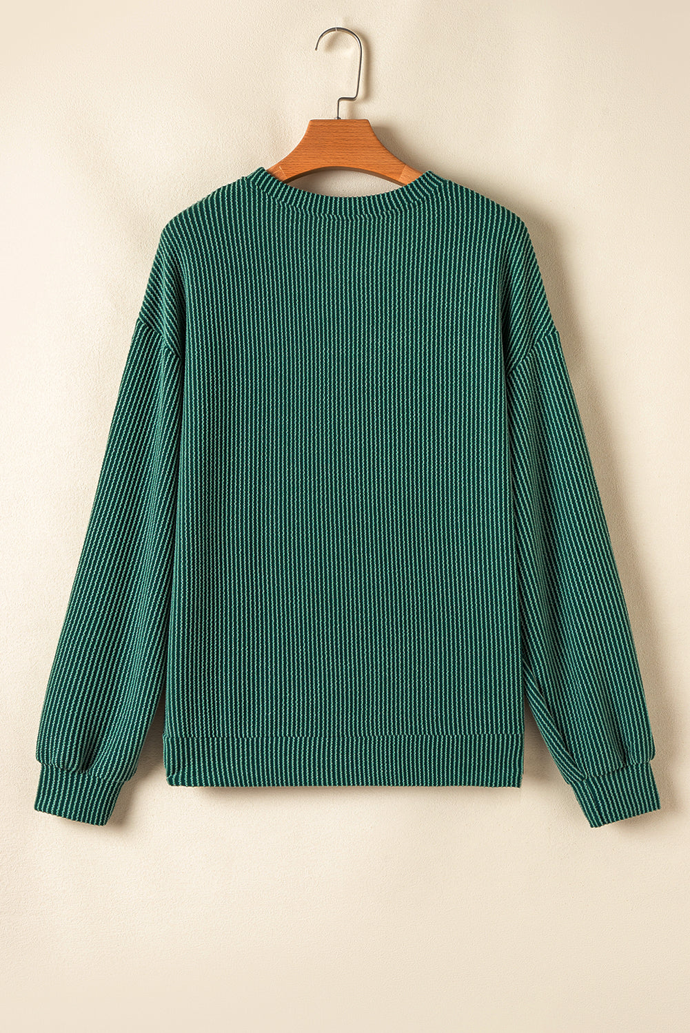 Christmas Letter Print Corded Knit Top & Pants Set