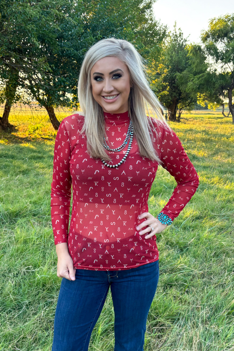 Red Dirt Branded Mesh Top By Sterling Kreek