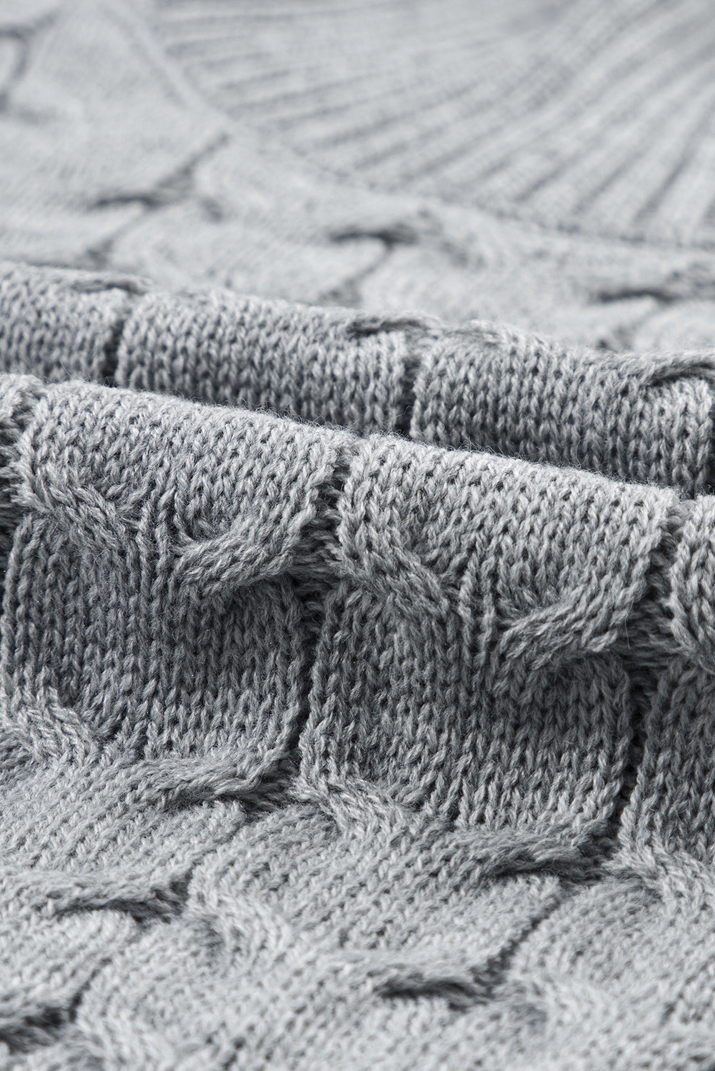 Cable Knit Turtleneck Batwing Short Sleeve Sweater