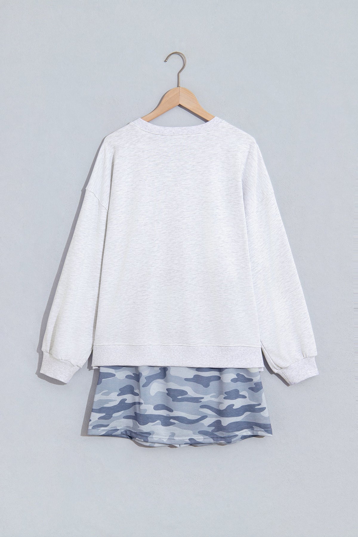 WWJD Camo Letter Print Long Sleeve Top & Skort Set