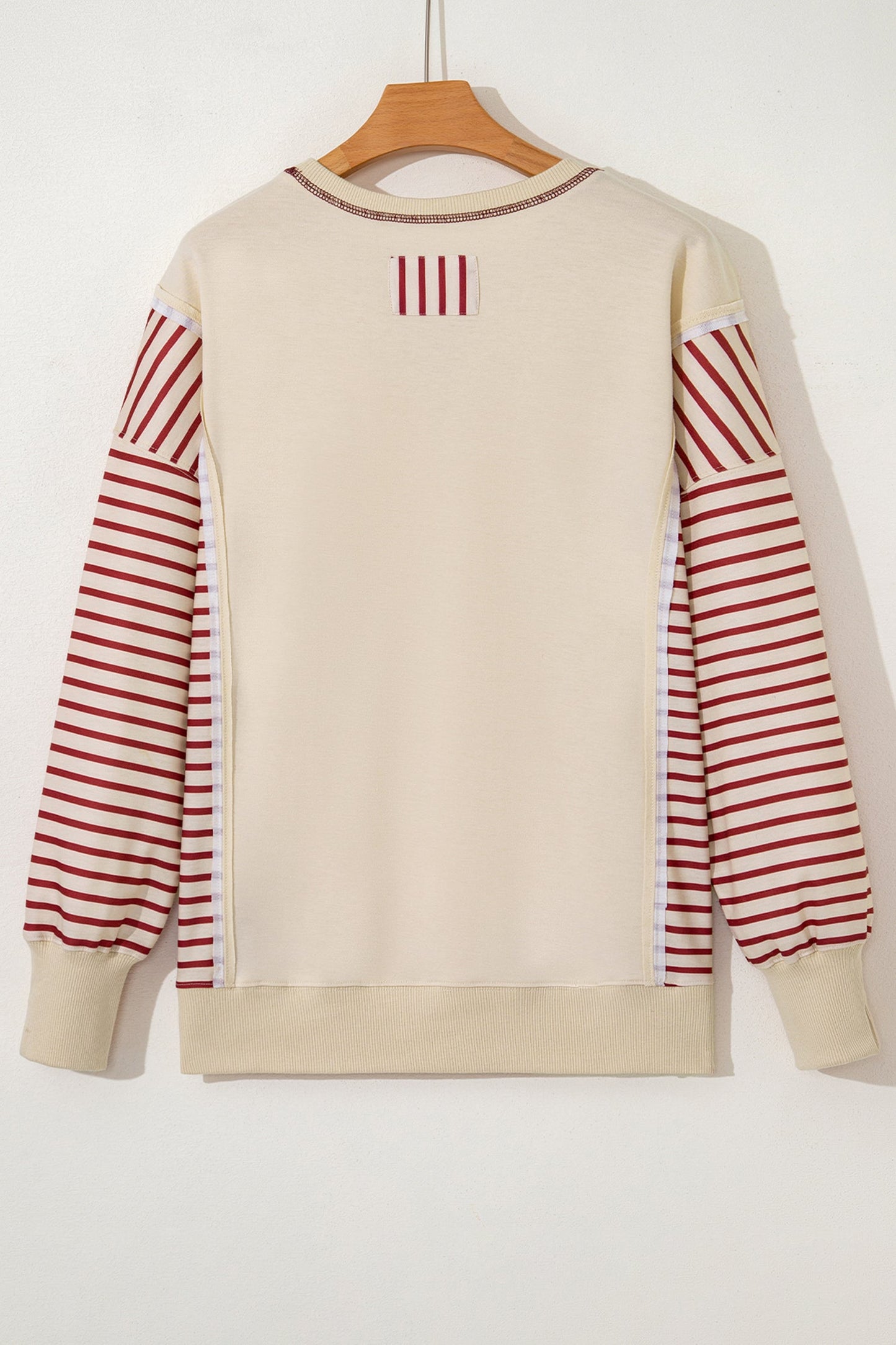 Stripe Patchwork Long Sleeve Knit Top