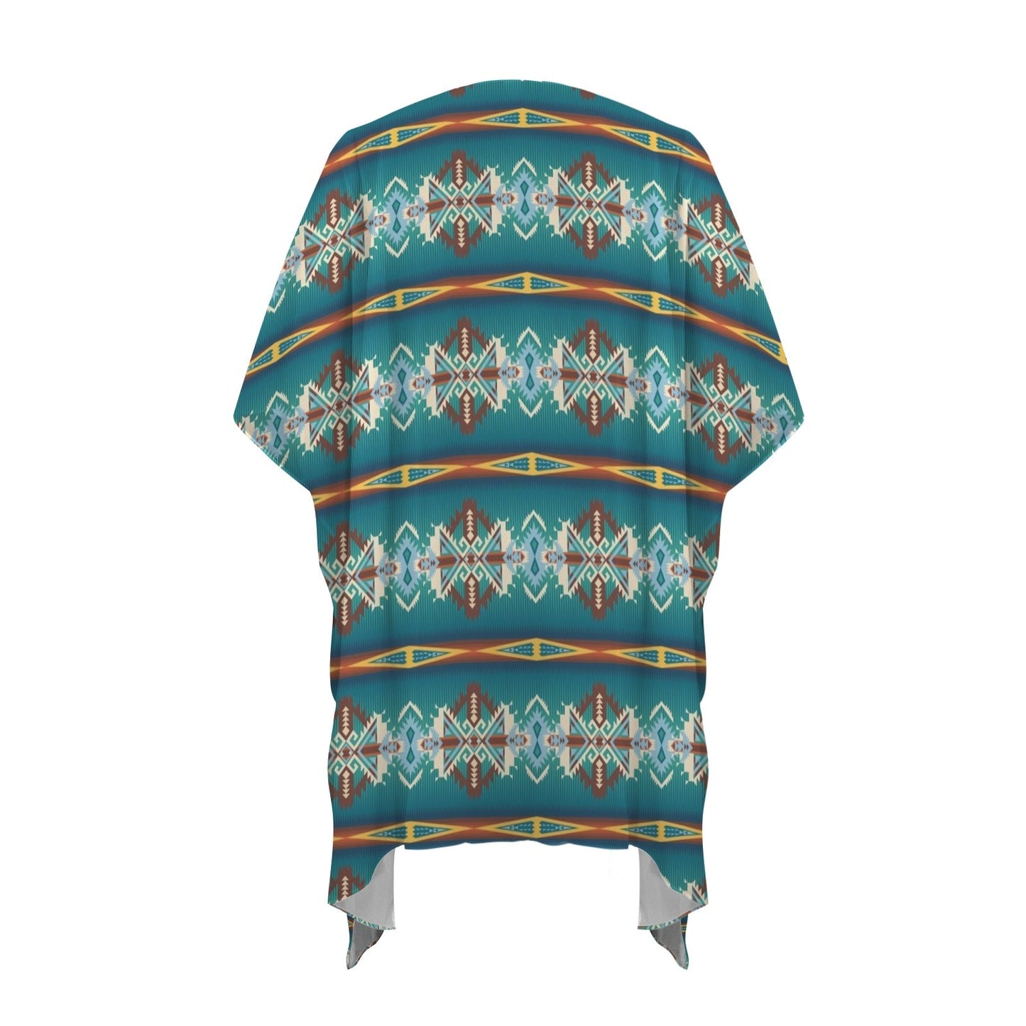 Teal Aztec Duster Kimono Coverup