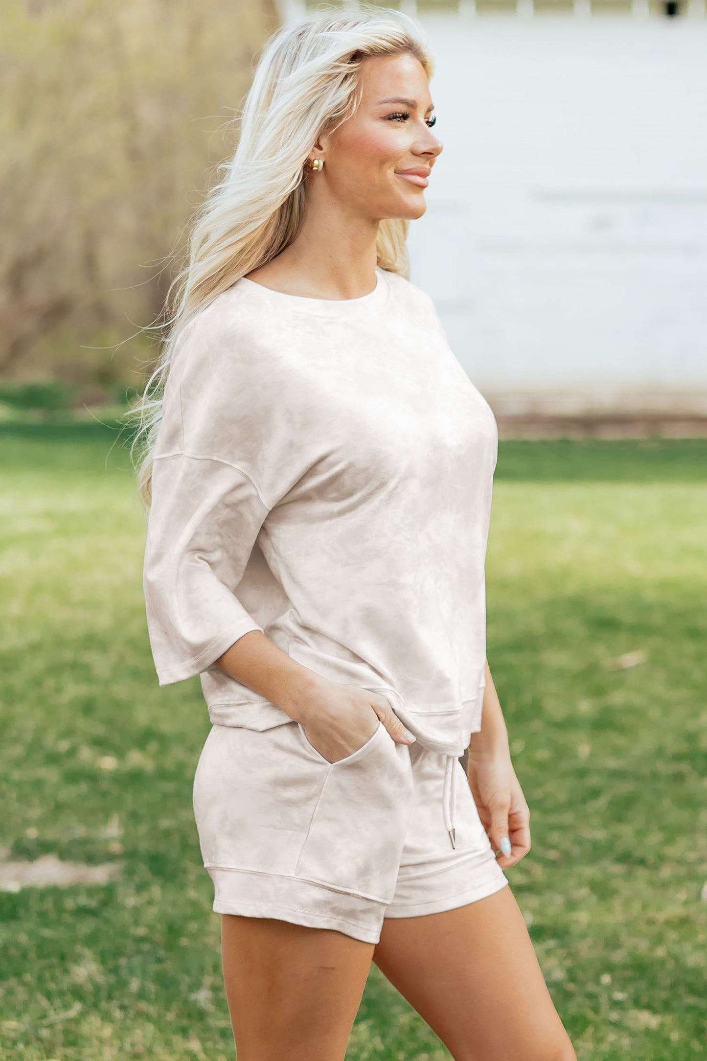 Tie Dye 3/4 Sleeve Top and Shorts Set