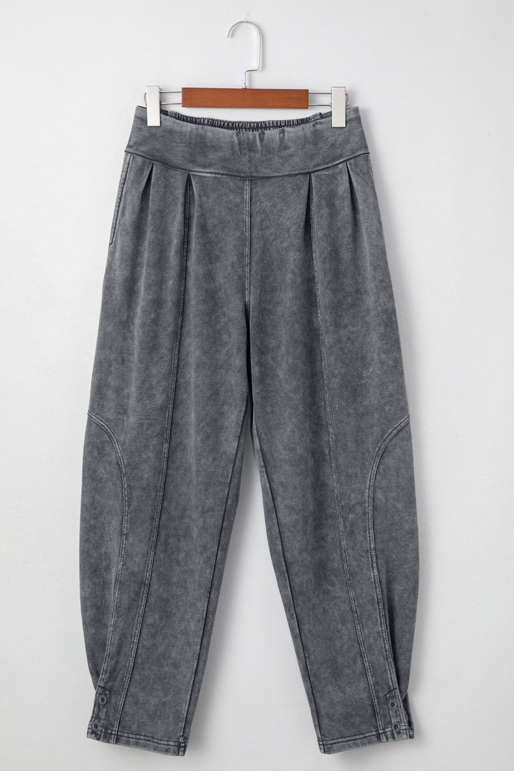 Solid Mineral Wash Jogger Style Pants