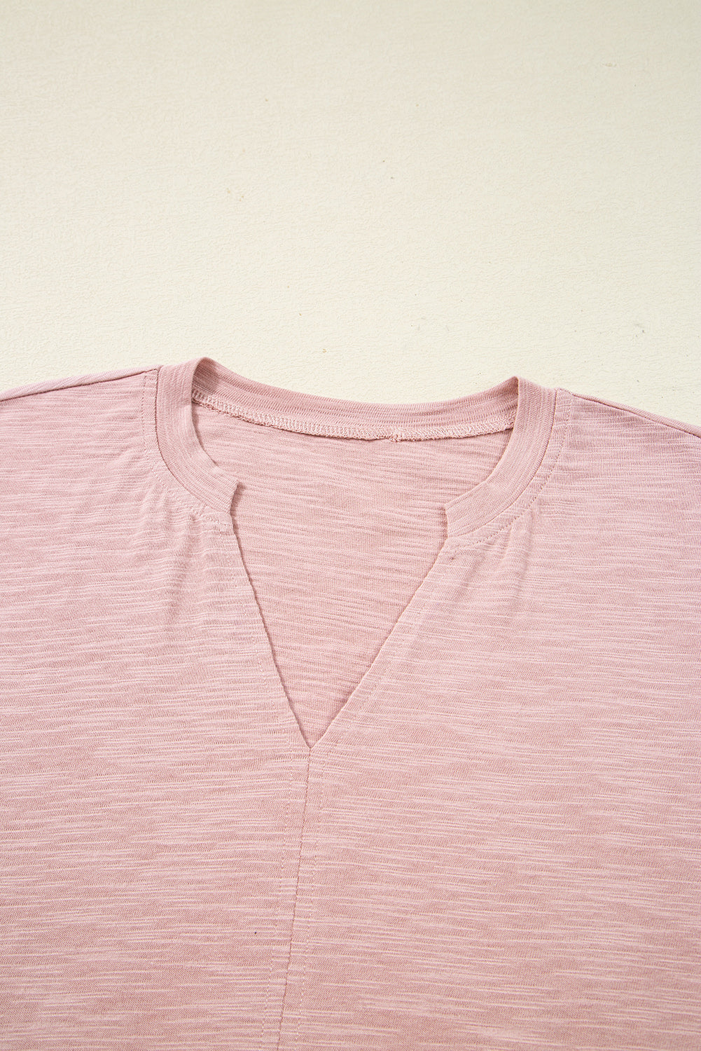 Keyhole Notch V-Neck Batwing Sleeve Blouse