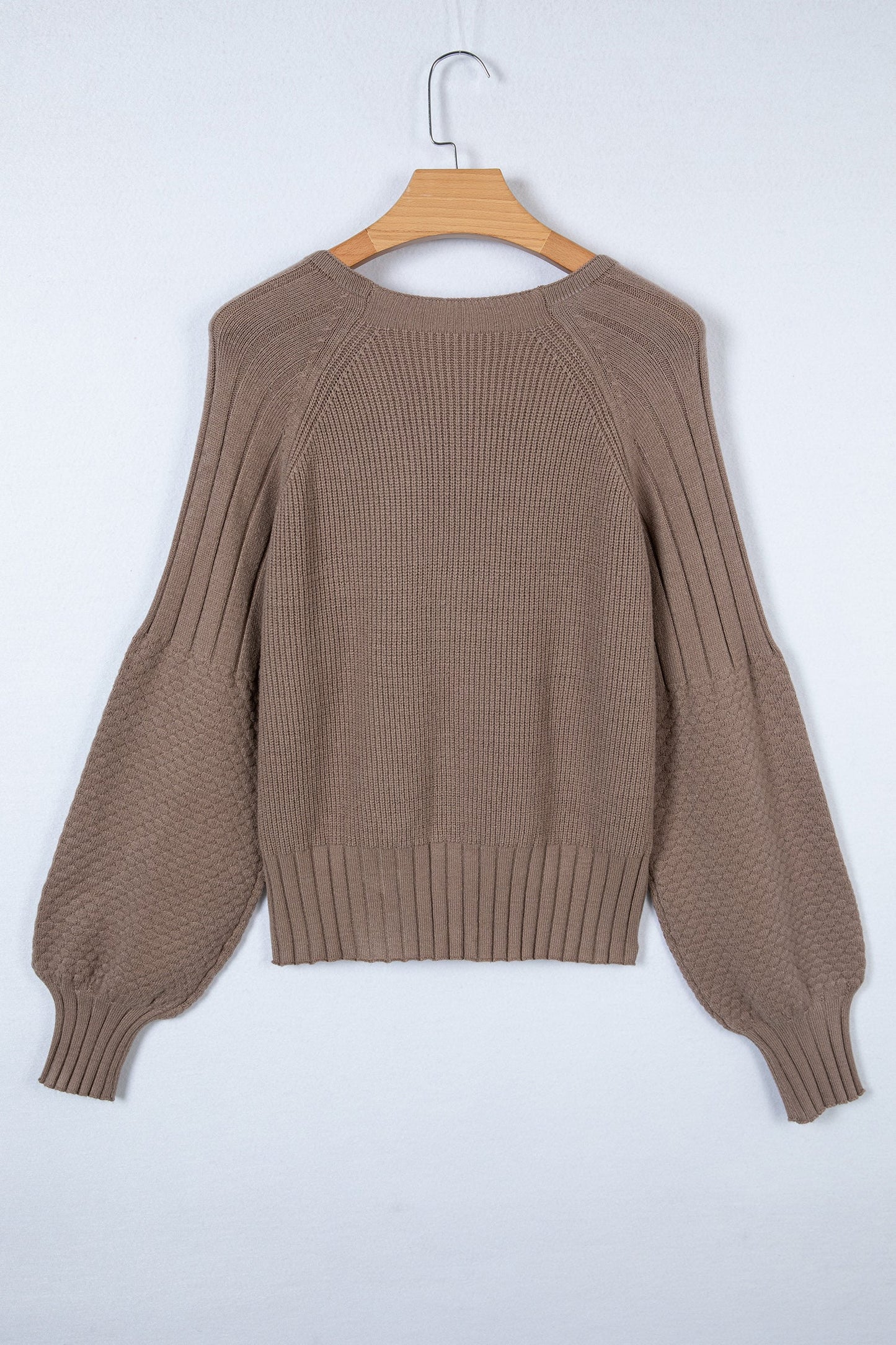 Textured Knit Button Front V-Neck Cardigan