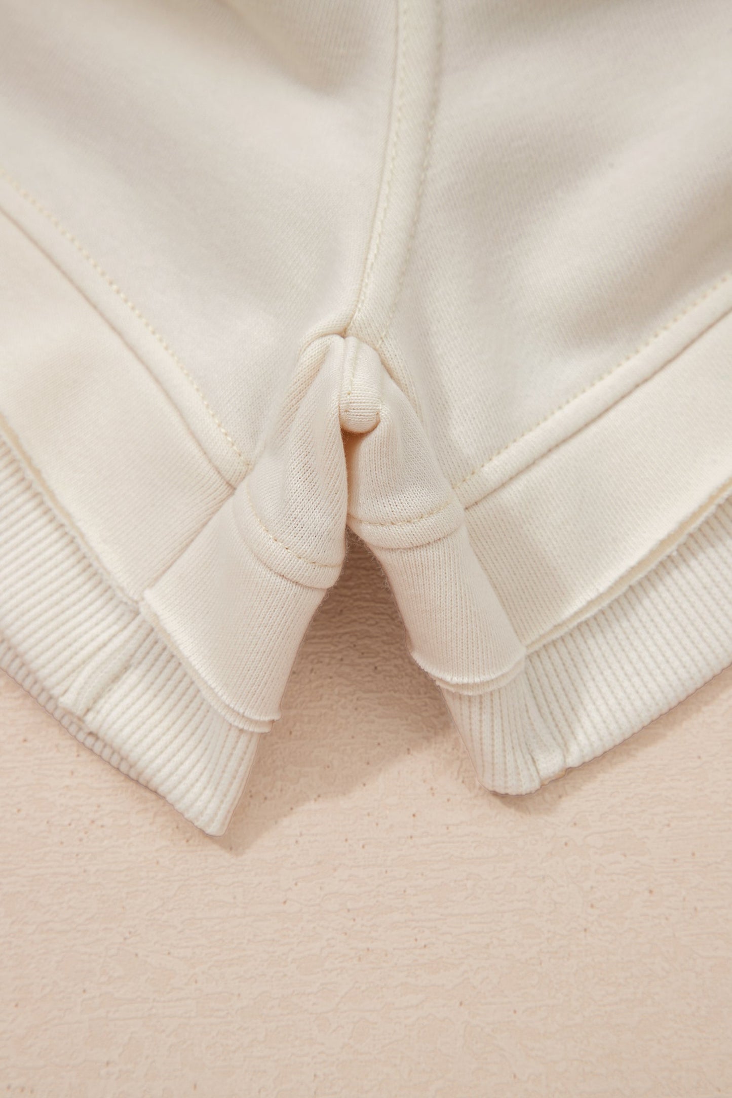Solid Textured Raw Edge Top and Short Set