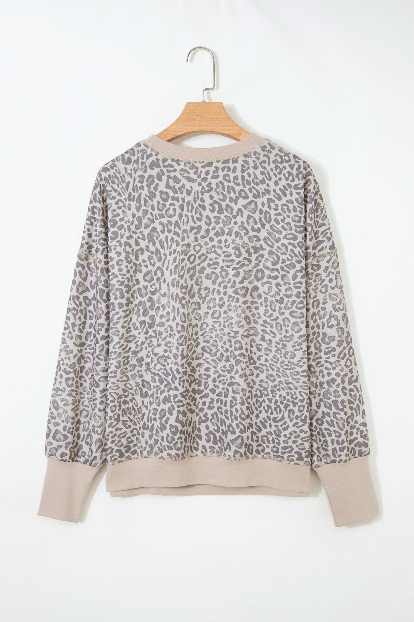 Leopard Patchwork Crew Neck Sweatshirt
