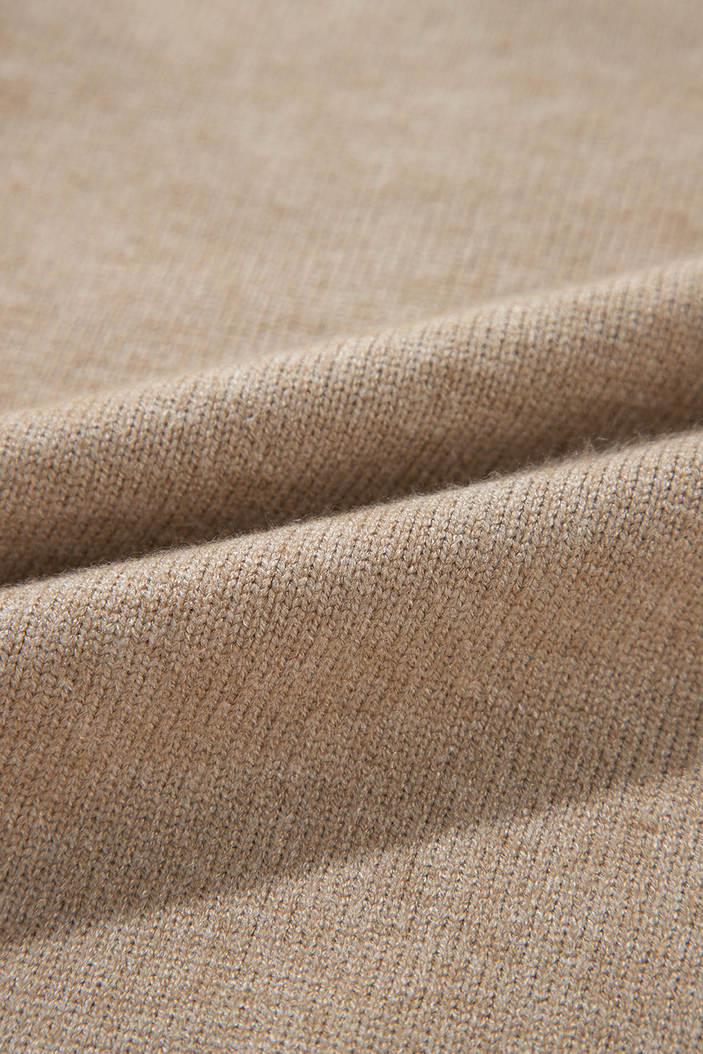 Solid Pearl Drop Shoulder Round Neck Sweater