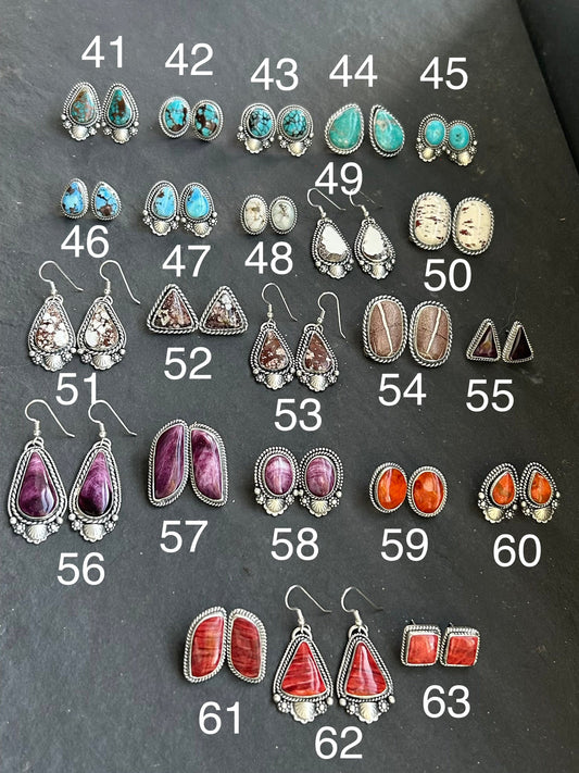 48 - Sterling Silver Dry Creek Turquoise Stud Earrings by Jason Ogg