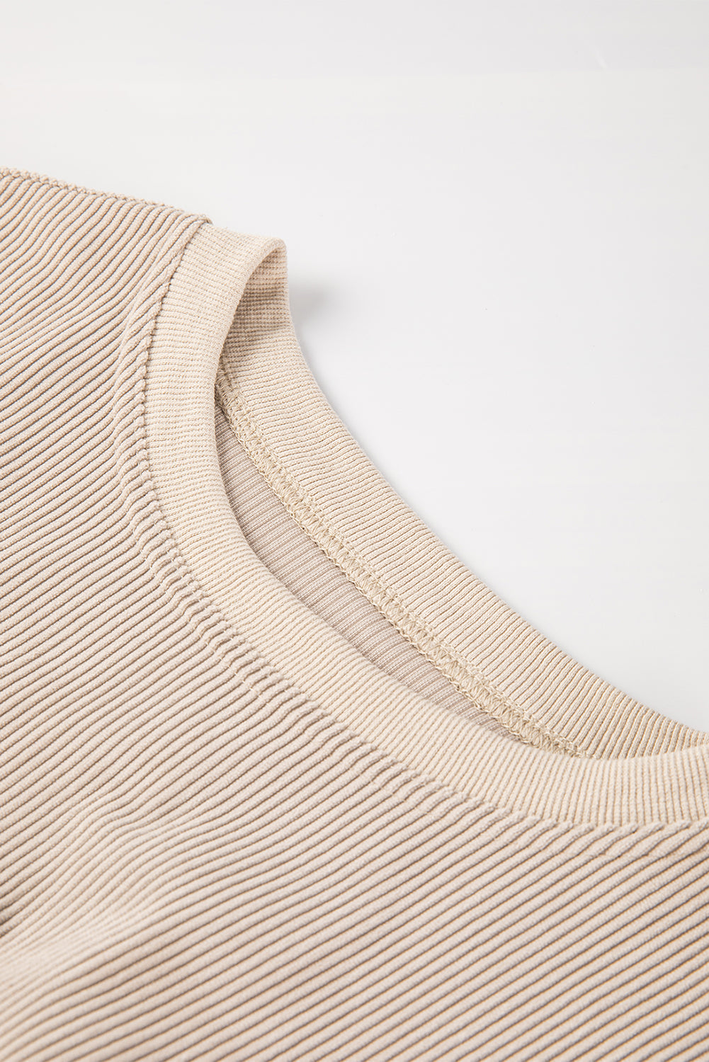 Solid Ribbed Corduroy Long Sleeve Oversized Sweatshirt