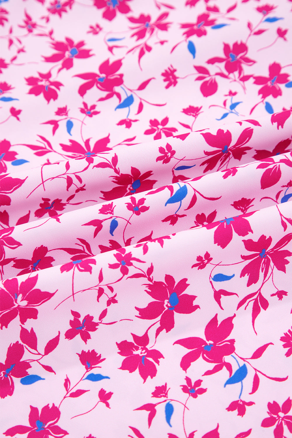 Boho Floral Patchwork Bubble Sleeve Blouse