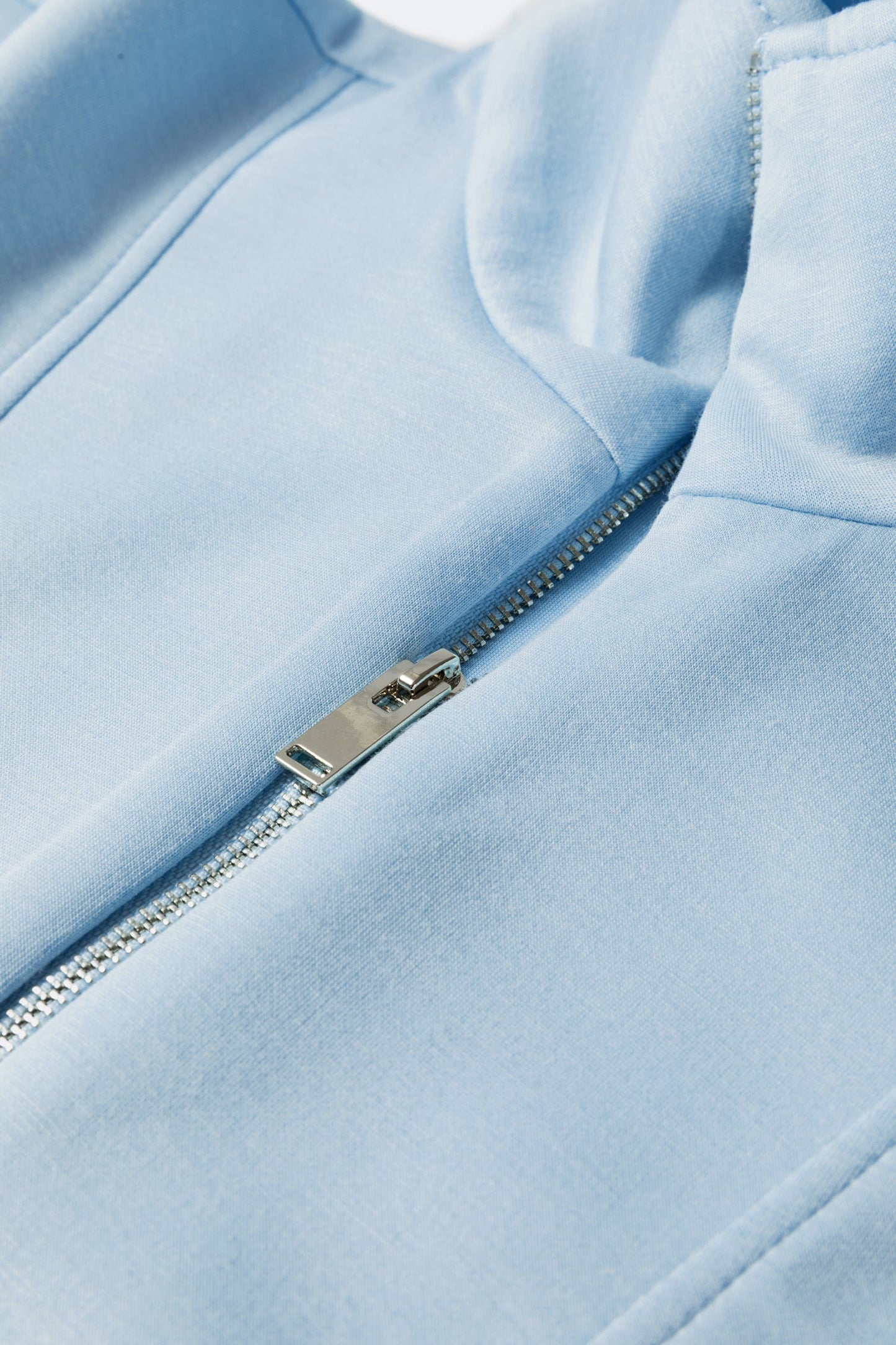 Solid Half Zip Sweatshirt and Shorts Set
