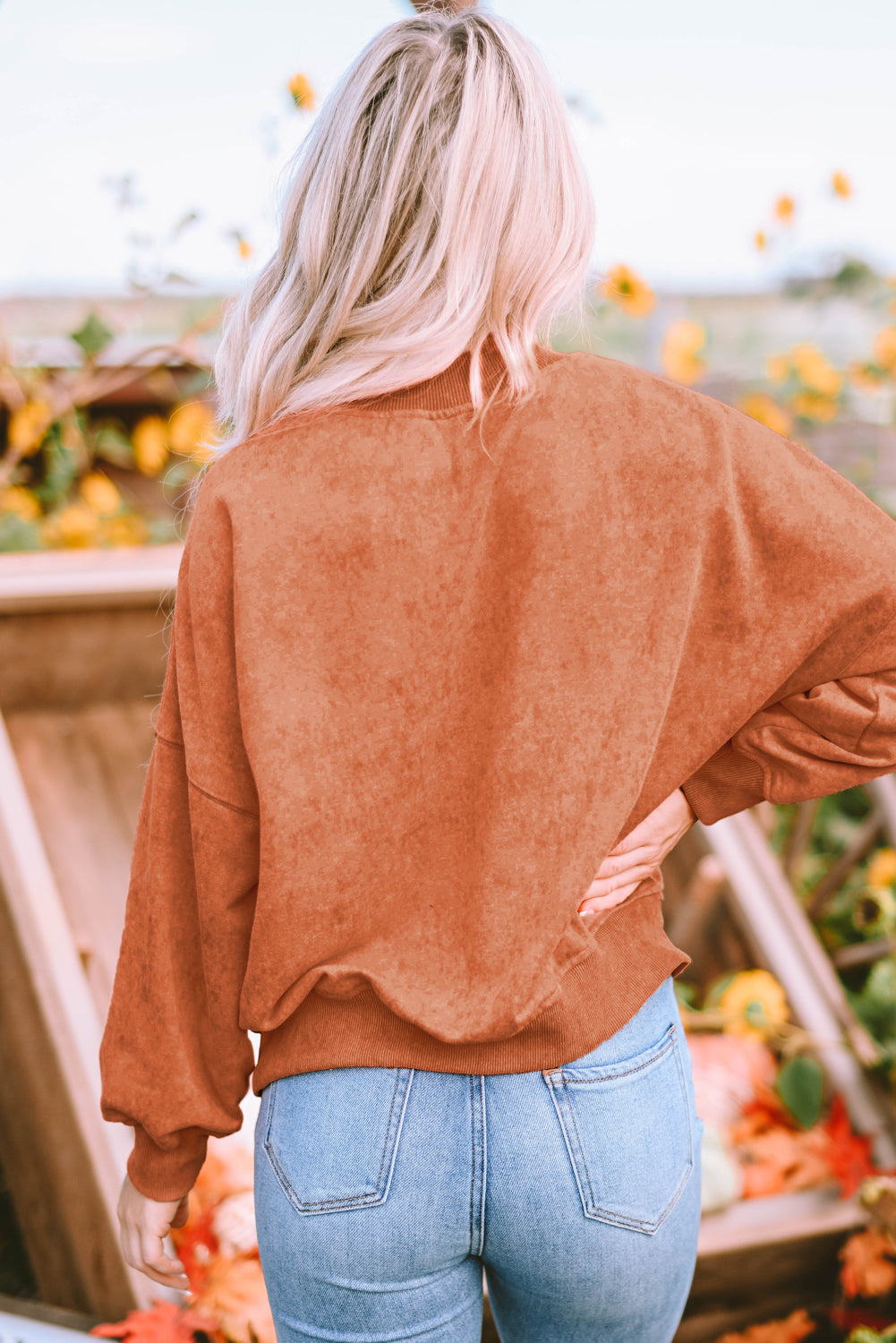 Mineral Wash Drop Shoulder Crewneck Sweatshirt