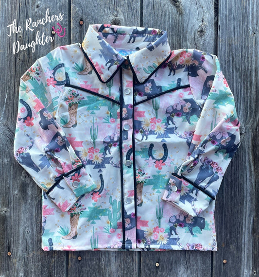 Shea Baby Wild Buffalo Pearl Snap Shirt