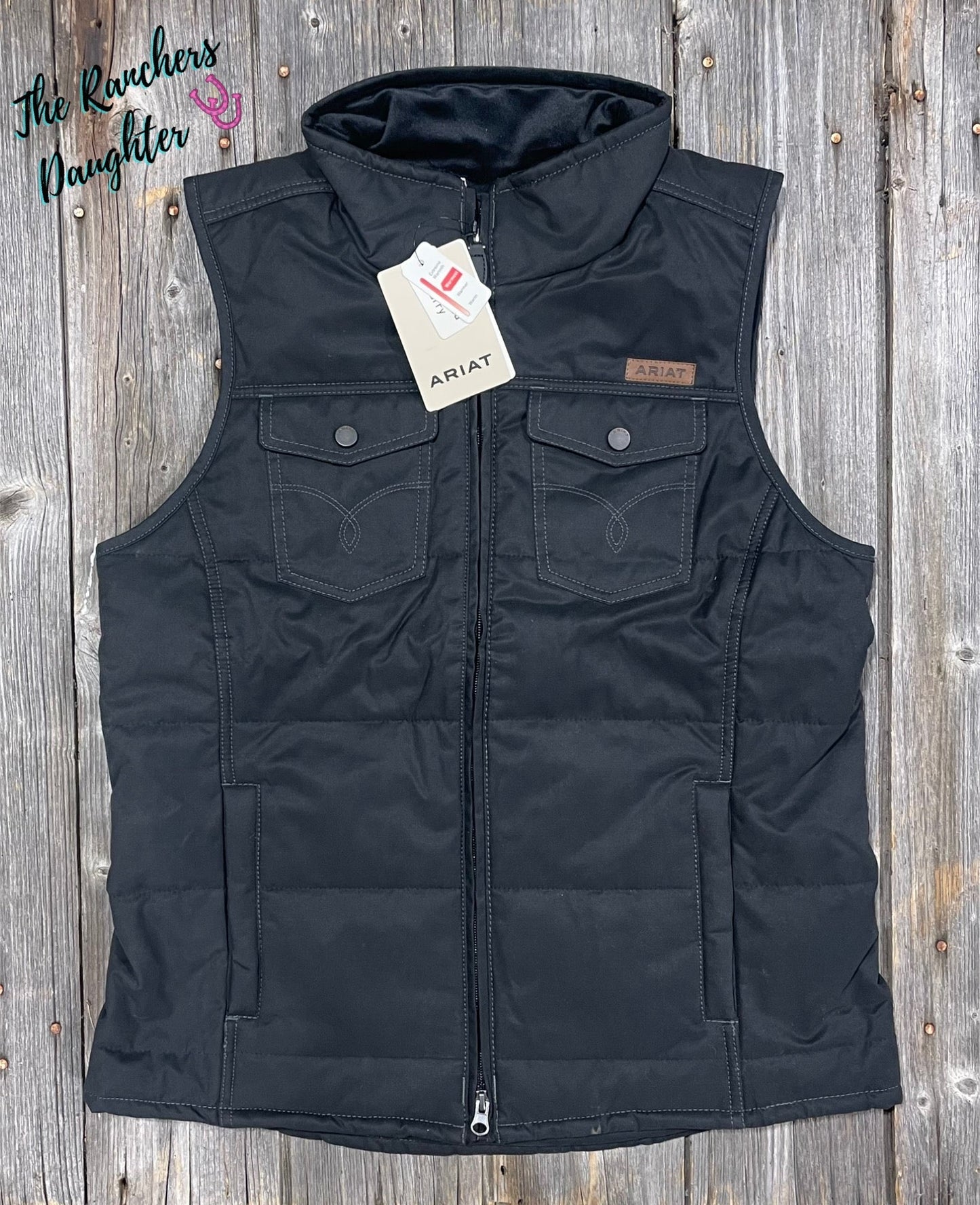 Ariat Women's Black Western Yoke Grizzly Insulated Vest