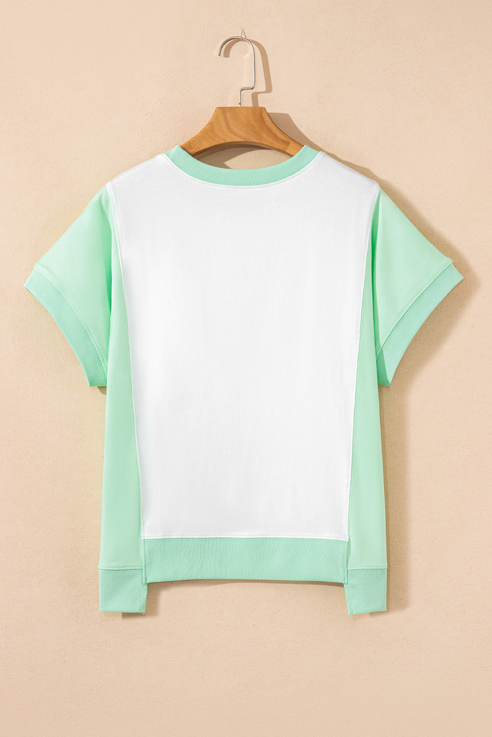 Colorblock Exposed Seam Crew-Neck T-Shirt
