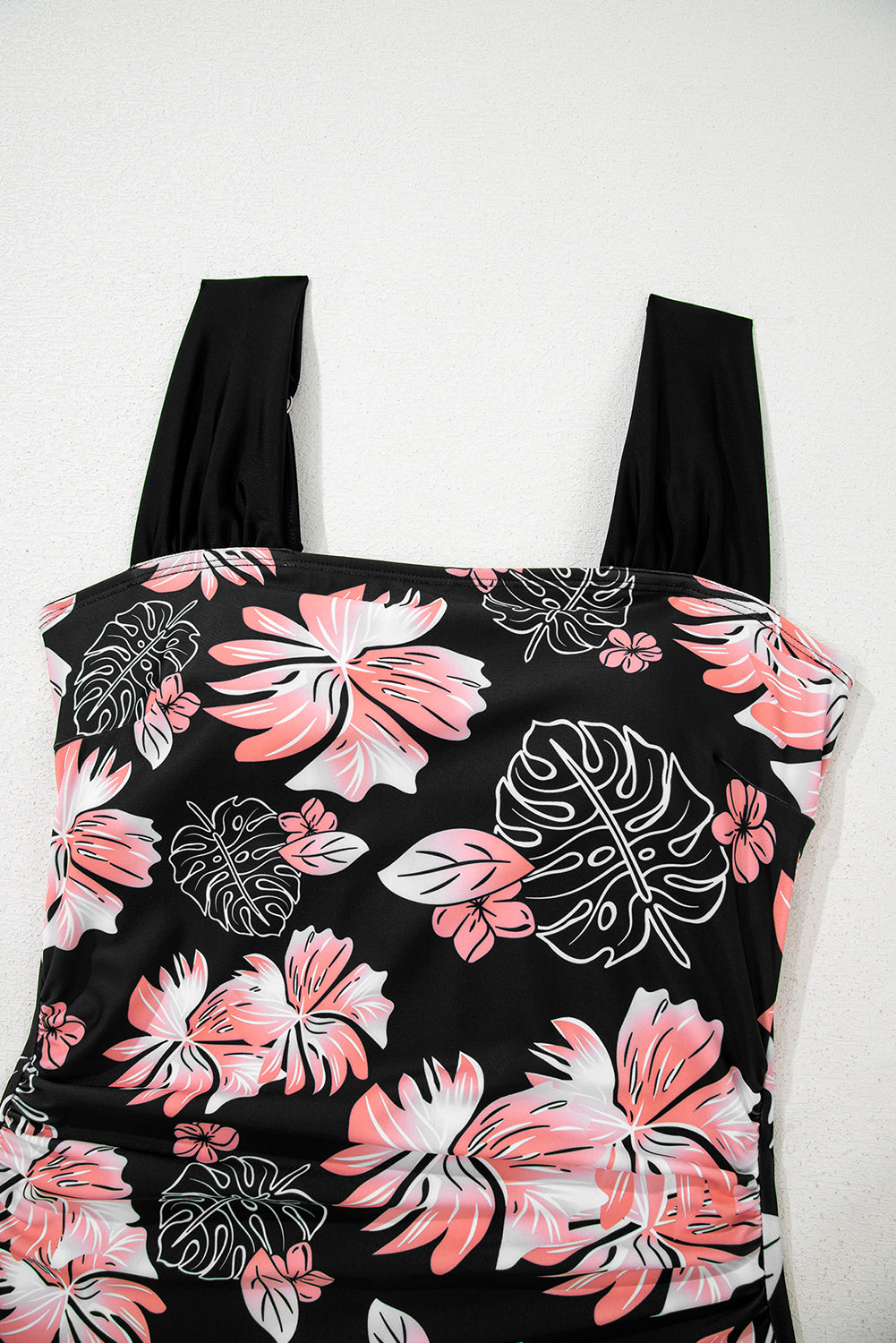Square Neck Ruched One-Piece Swimsuit