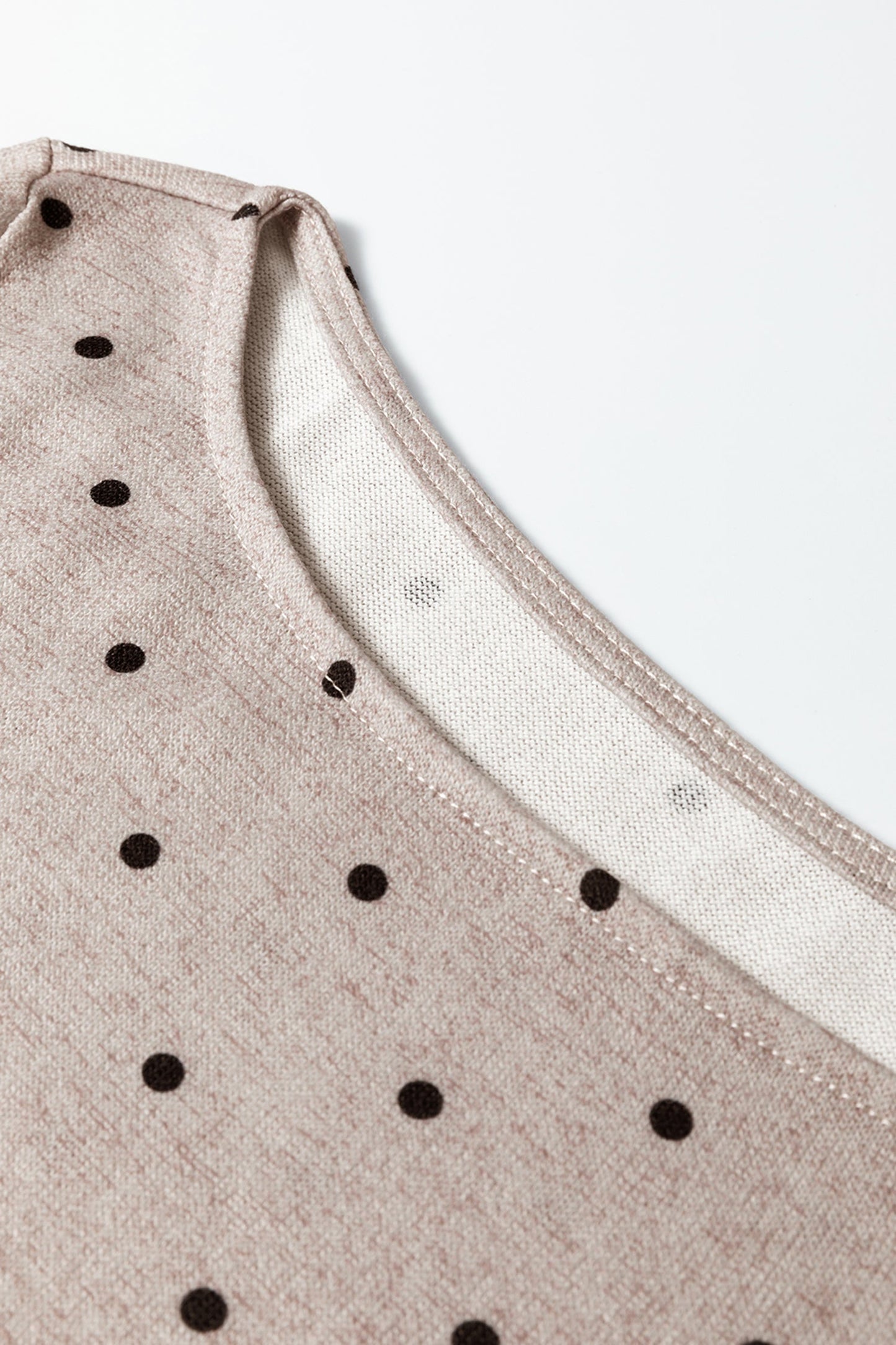 Polka Dot Boat Neck Long Sleeve Ruched T-Shirt